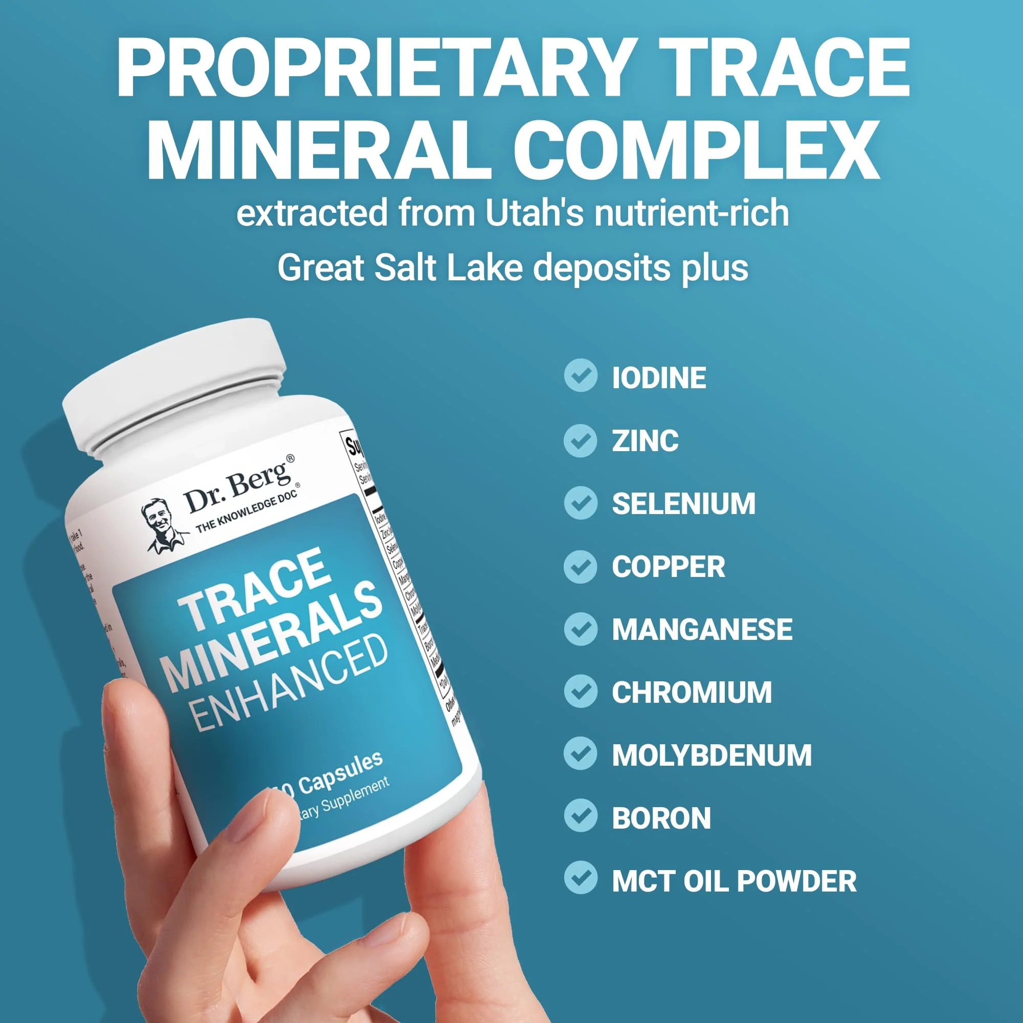 Dr. Berg Trace Minerals Enhanced Complex - Complete with 70+ Minerals Including 10 mg of Zinc - Dietary Supplement - 60 Capsules - Image 5
