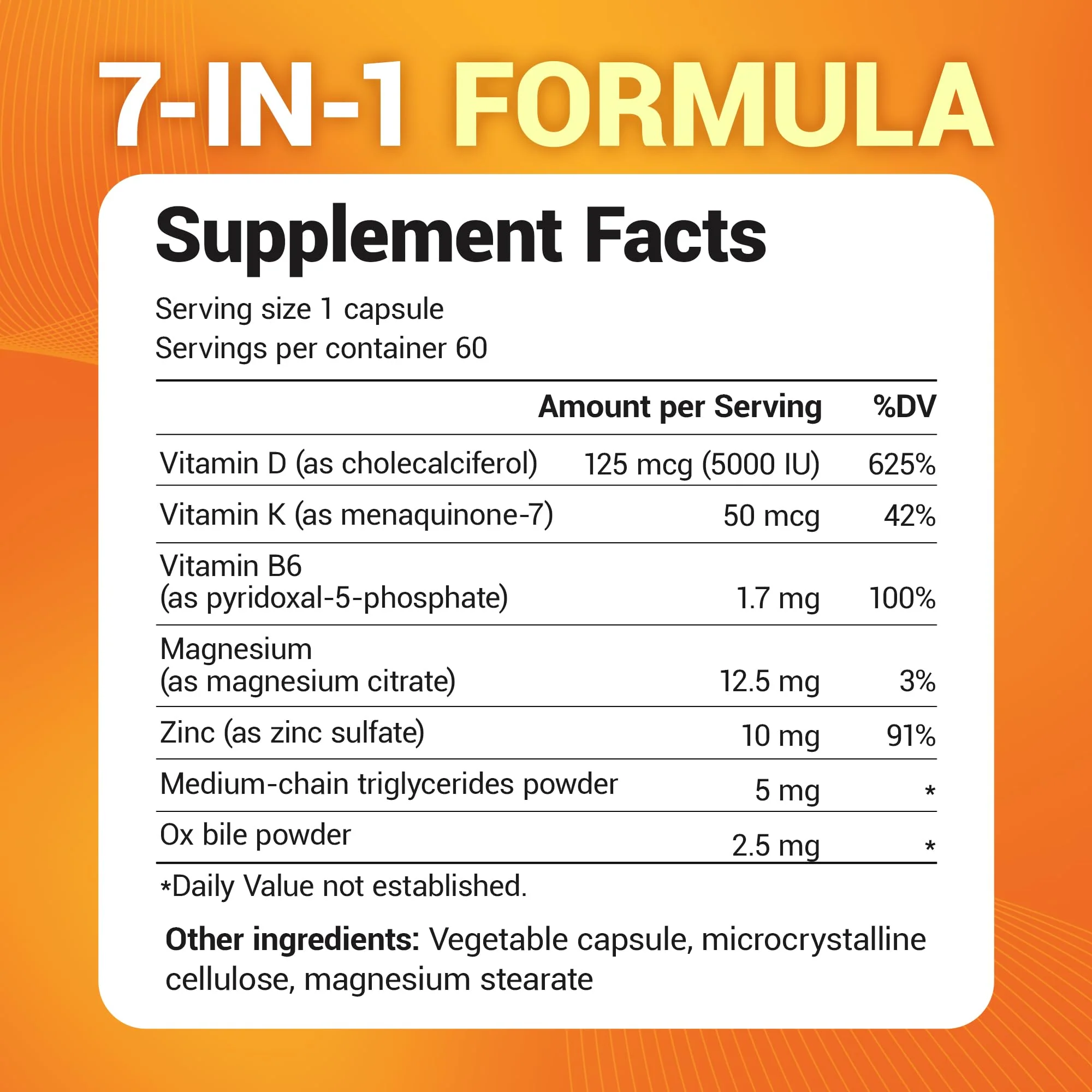 Dr. Berg Vitamin D3 & K2 5,000 IU + MK-7 – 60 Capsules – Immune, Bone & Heart Support* Supplement w/Magnesium, Zinc, B6 – 4X Lab-Tested – No Fillers – Non-GMO, cGMP, Formulated in USA - Image 7