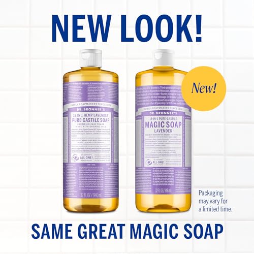 Dr. Bronner's Pure-Castile Liquid Soap, Made with Organic Oils, 18-in-1 Uses: Face, Body, Hair, Laundry, Pets and Dishes, Concentrated, Vegan, Non-GMO, Lavender, 32 Oz - Image 9