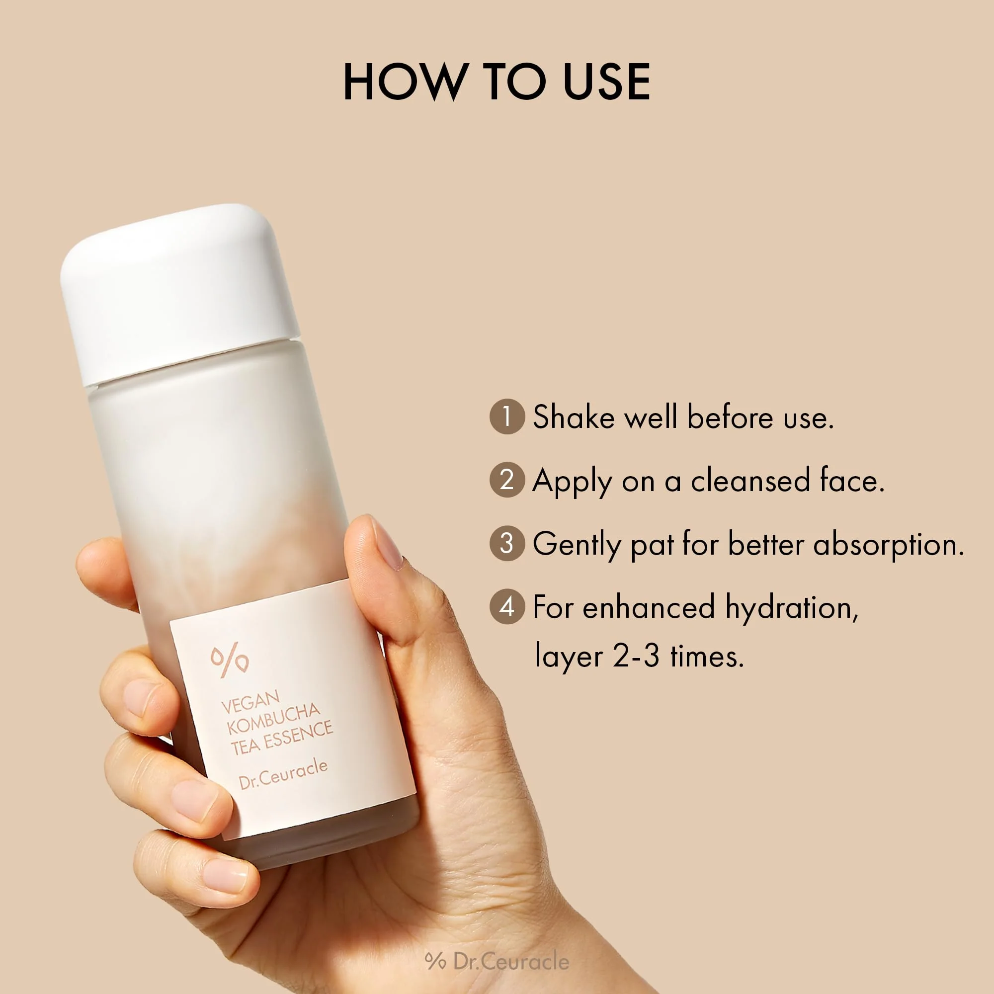 Dr.Ceuracle Vegan Kombucha Tea Essence - Hydrating Milky Toner with Kombucha Tea Extract, Centella Asiatica, Ceramide, Korean Skincare Essence (150 ml / 5.07 fl. oz.) - Image 4
