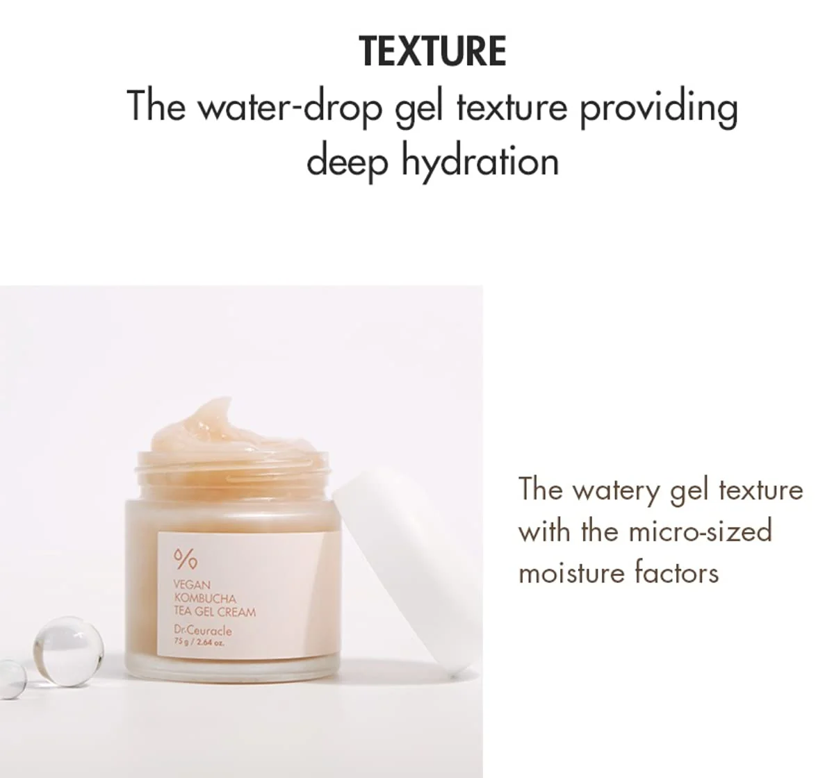 Dr.Ceuracle, Vegan Kombucha Tea Gel Cream+Essence A hydrating vegan gel cream formulated with Kombucha Extract, a longfermented black tea, leaving skin supple (Vegan Cream), Dr.Ceuracle1511422 - Image 5