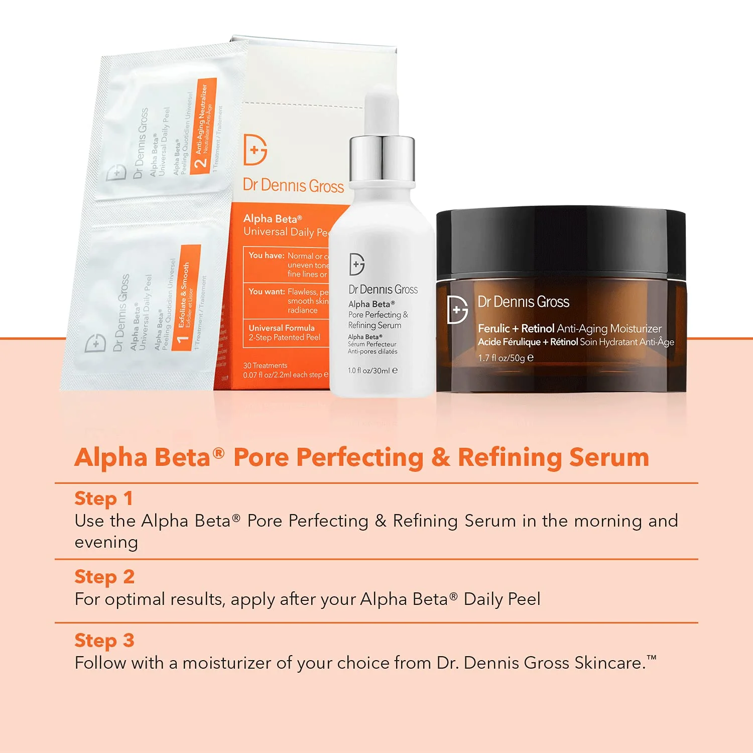 Dr. Dennis Gross Alpha Beta® Pore Perfecting & Refining Serum: for Enlarged, Clogged Pores with Excessive Oil, 1.0 fl oz - Image 2