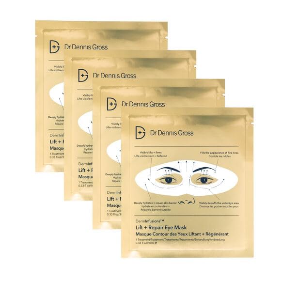 Dr Dennis Gross DermInfusions Lift + Repair Eye Mask | Visibily Lift + Firm, Fills the Appearance of Fine Lines, Deepy Hydrates + Repairs, Visibly Depuffs the Undereye Area | 4 Treatments - Image 8