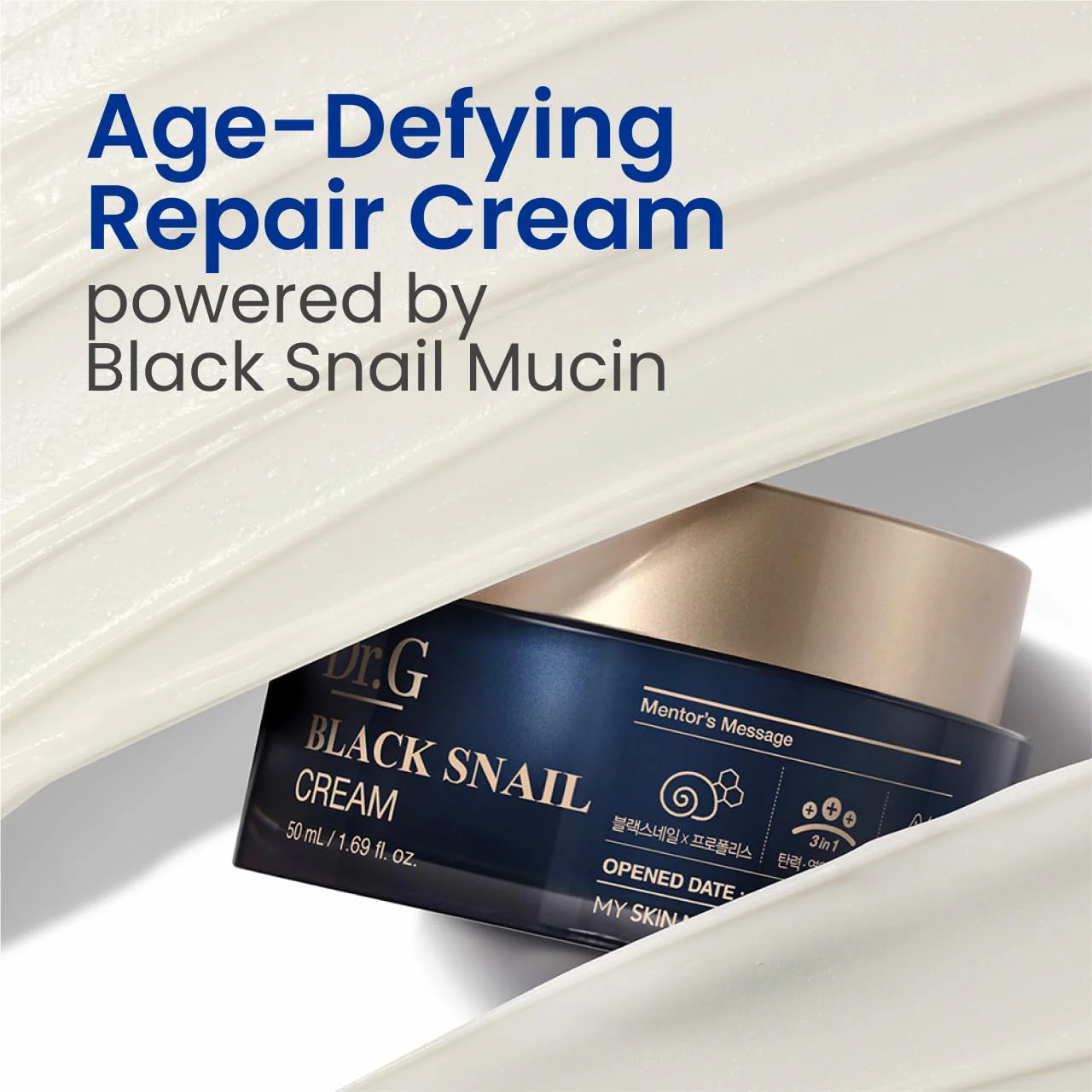 Dr. G Black Snail Cream - Korean Skincare with Snail Mucin - Anti-Aging Face Cream for Fine Lines - Firming Lotion for Skin Elasticity - Moisturizer for Skin Dullness - Deep Nourishment - 1.69 fl oz - Image 9