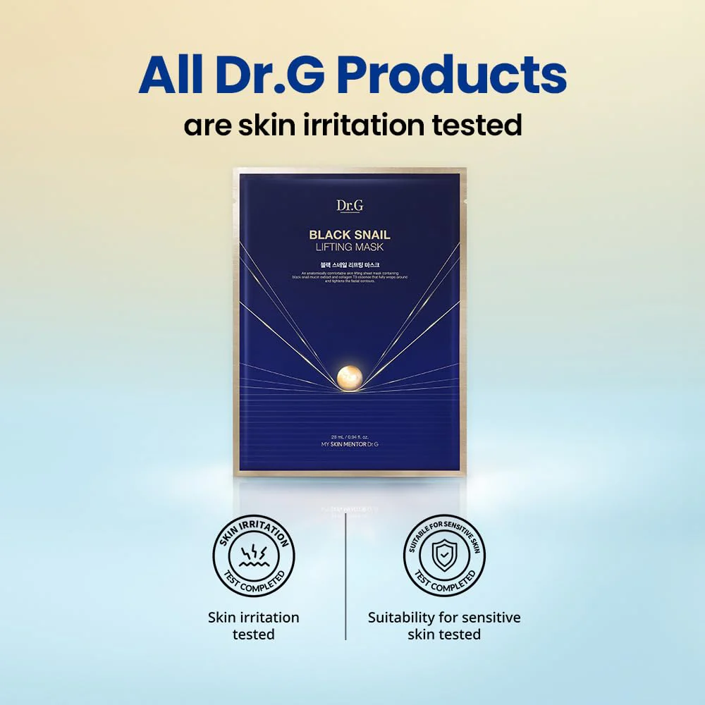 Dr.G Black Snail Lifting Korean Face Mask Set, 5pk - Hydrating Face Masks, Korean Sheet Mask, Sheet Masks Skincare Korean, Korean Mask, Moisturizing Face Mask, Korean Skin Care, Kbeauty, K Beauty - Image 2
