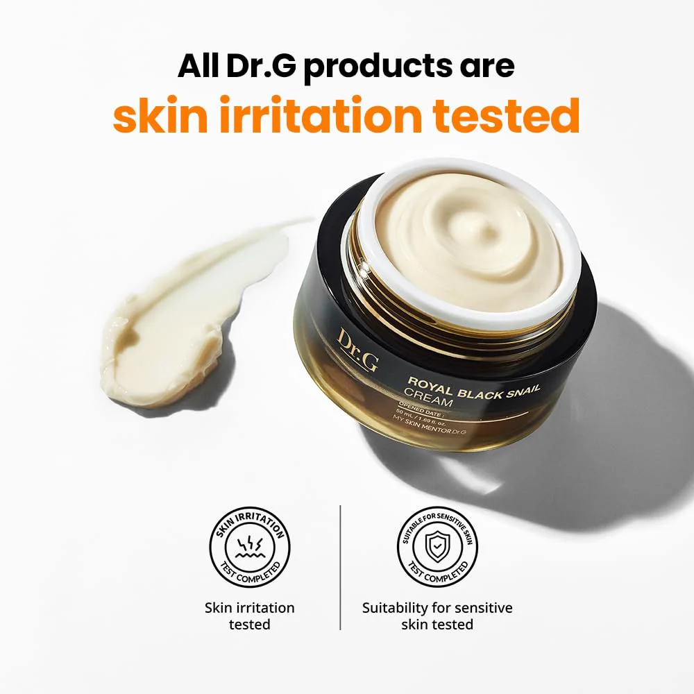 Dr. G - Royal Black Snail Cream - 50 ML - Snail Mucin Moisturizer, Korean Skincare, K Beauty for Dry Skin, Royal Jelly Protein Improves Skin Barrier, Niacinamide for Blemish Care; Skin Elasticity Care - Image 2