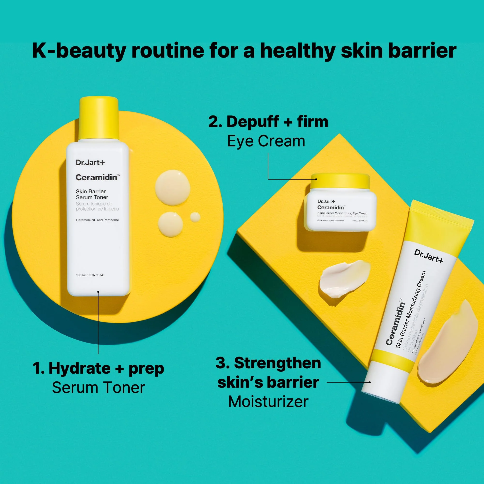 Dr.Jart+ Ceramidin Skin Barrier Korean Face Cream Moisturizer with Ceramides and Panthenol | Korean Skin Care | Travel Size, 0.5 Fl Oz - Image 3
