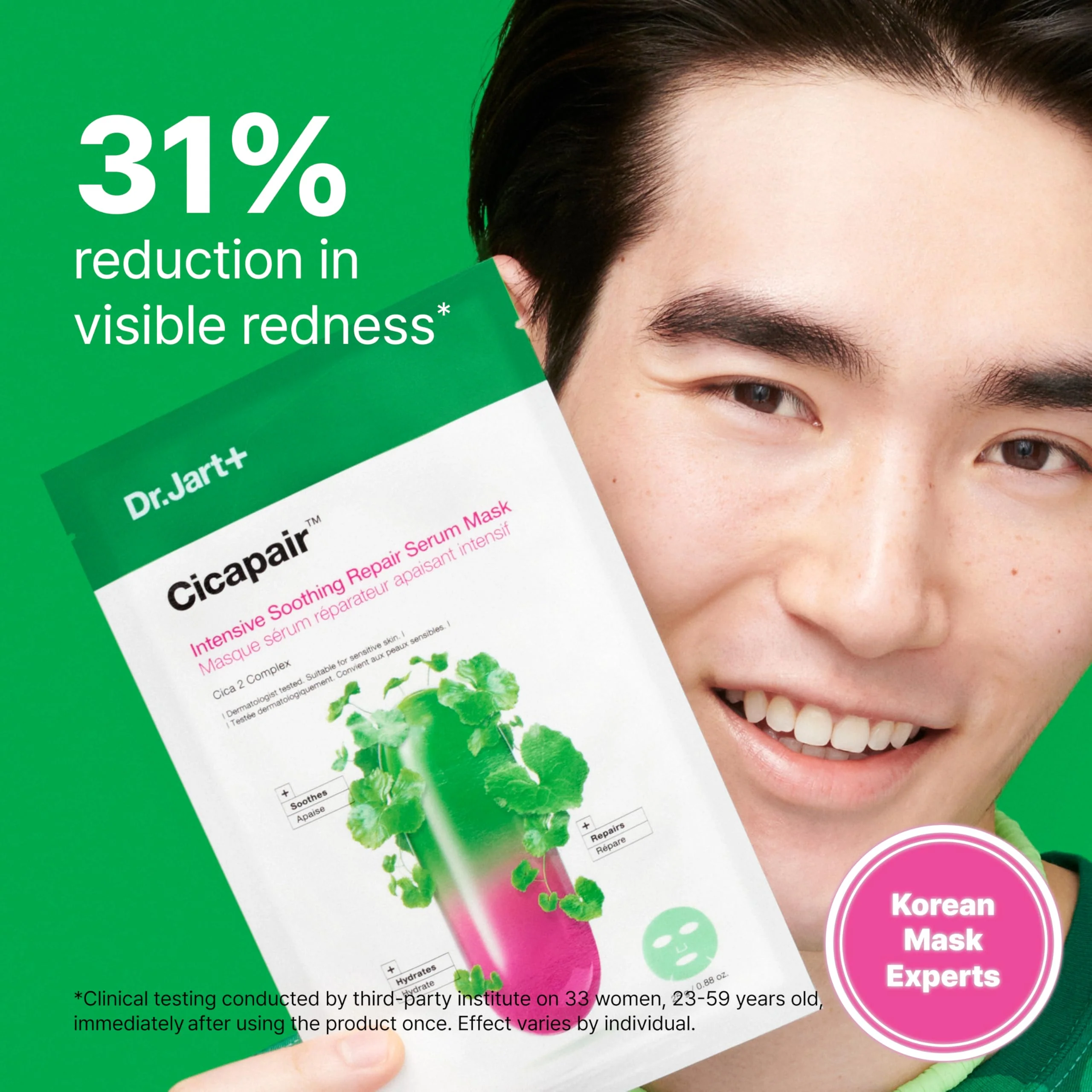 Dr.Jart+ Cicapair Sensitive Skin Serum Korean Face Mask for Redness with Centella Asiatica | Sheet Mask | Korean Skin Care | Travel Size, 1 Pack - Image 5