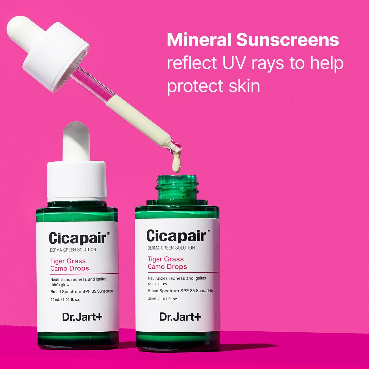 Dr.Jart+ Cicapair Tiger Grass Camo Drops Tinted Serum SPF 35 with Centella Asiatica | Skin Tint | Korean Skin Care Makeup Hybrid, 1.01 Fl Oz - Image 5