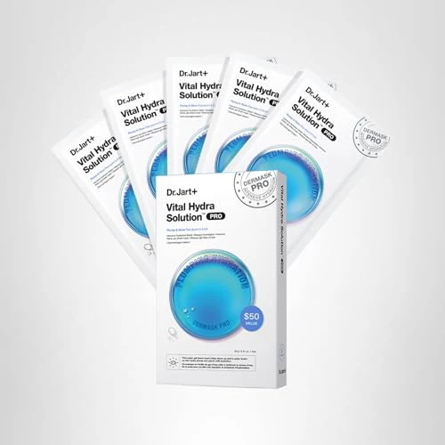 Dr.Jart+ Dermask Vital Hydra Solution Glow Korean Face Mask with Hyaluronic Acid for Glass Skin | Sheet Mask | Korean Skin Care, 5 Pack - Image 2