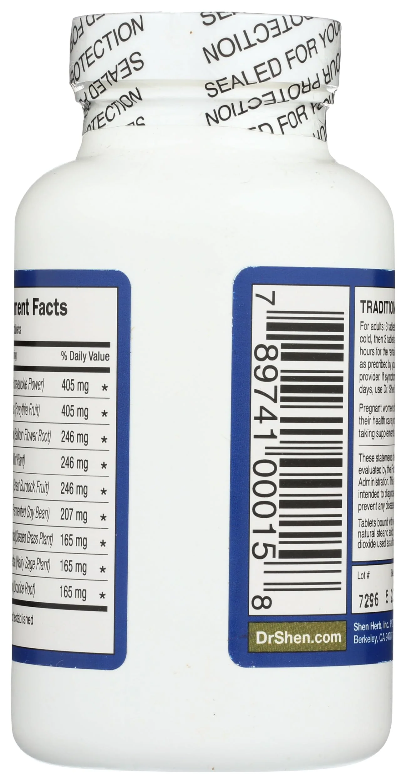DR SHENS Yin Chiao 750 Mg, 200 CT - Image 2
