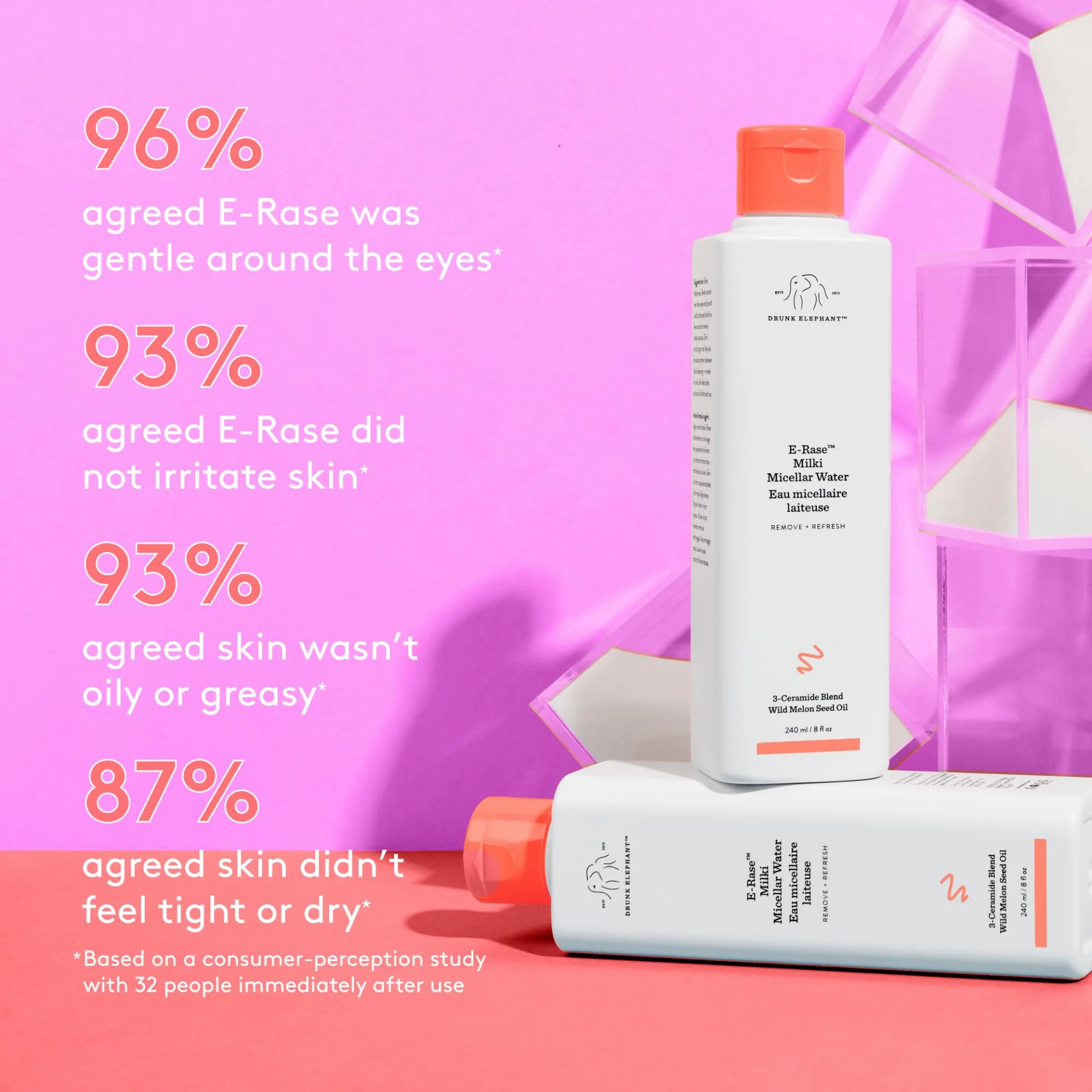 Drunk Elephant E-Rase Milki Micellar Water - 240 ml/8 fl oz - Mild No-Rinse Formula - Clean Clinical Skincare - Cruelty-Free - Dermatologist-Tested - Free of Essential Oils, Silicones, and Fragrance - Image 5