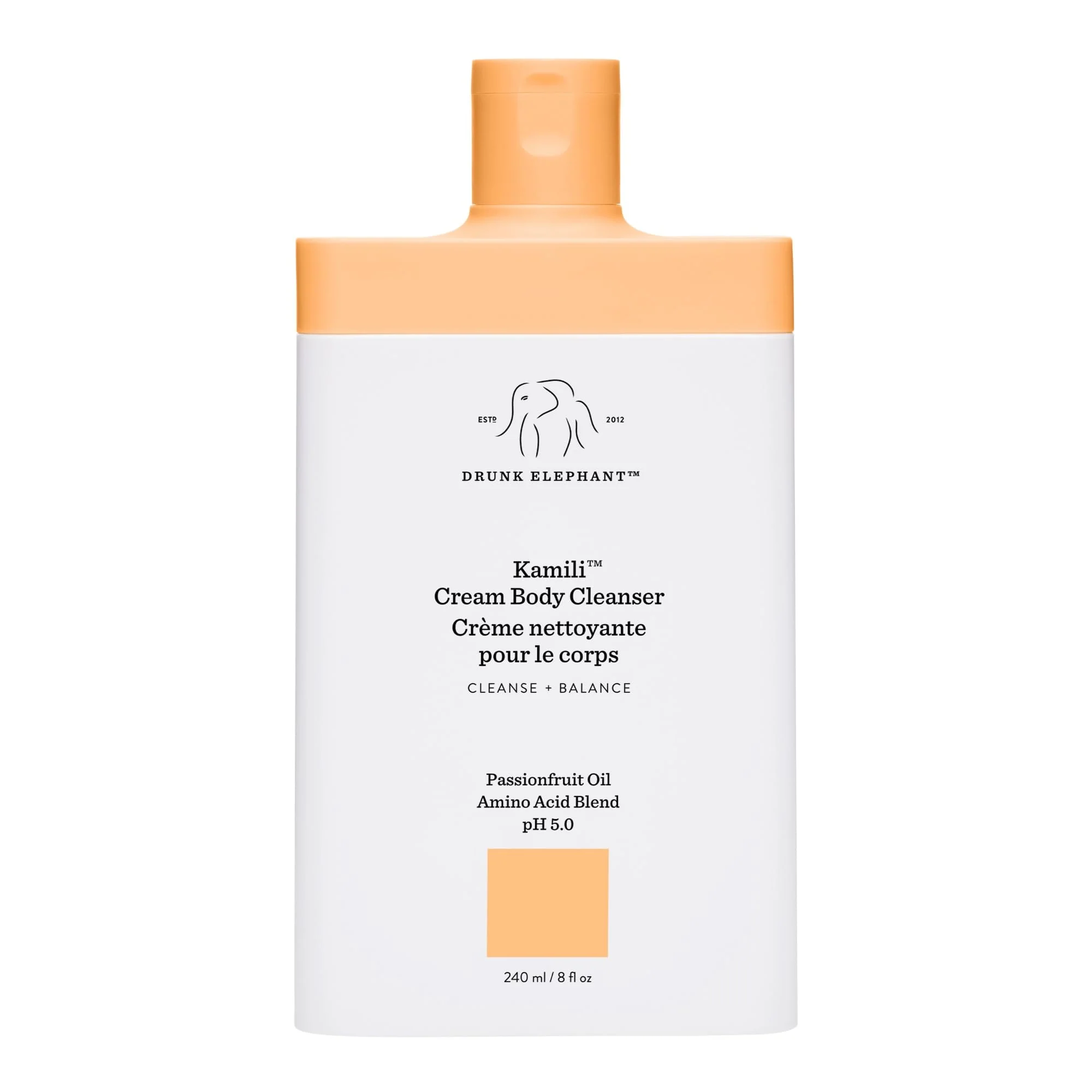 Drunk Elephant Kamili Cream Body Cleanser - 240 ml/8 fl oz - Sulfate-Free Body Wash - Clean Clinical Skincare - Cruelty-Free - Free of Essential Oils, Silicones, and SLS