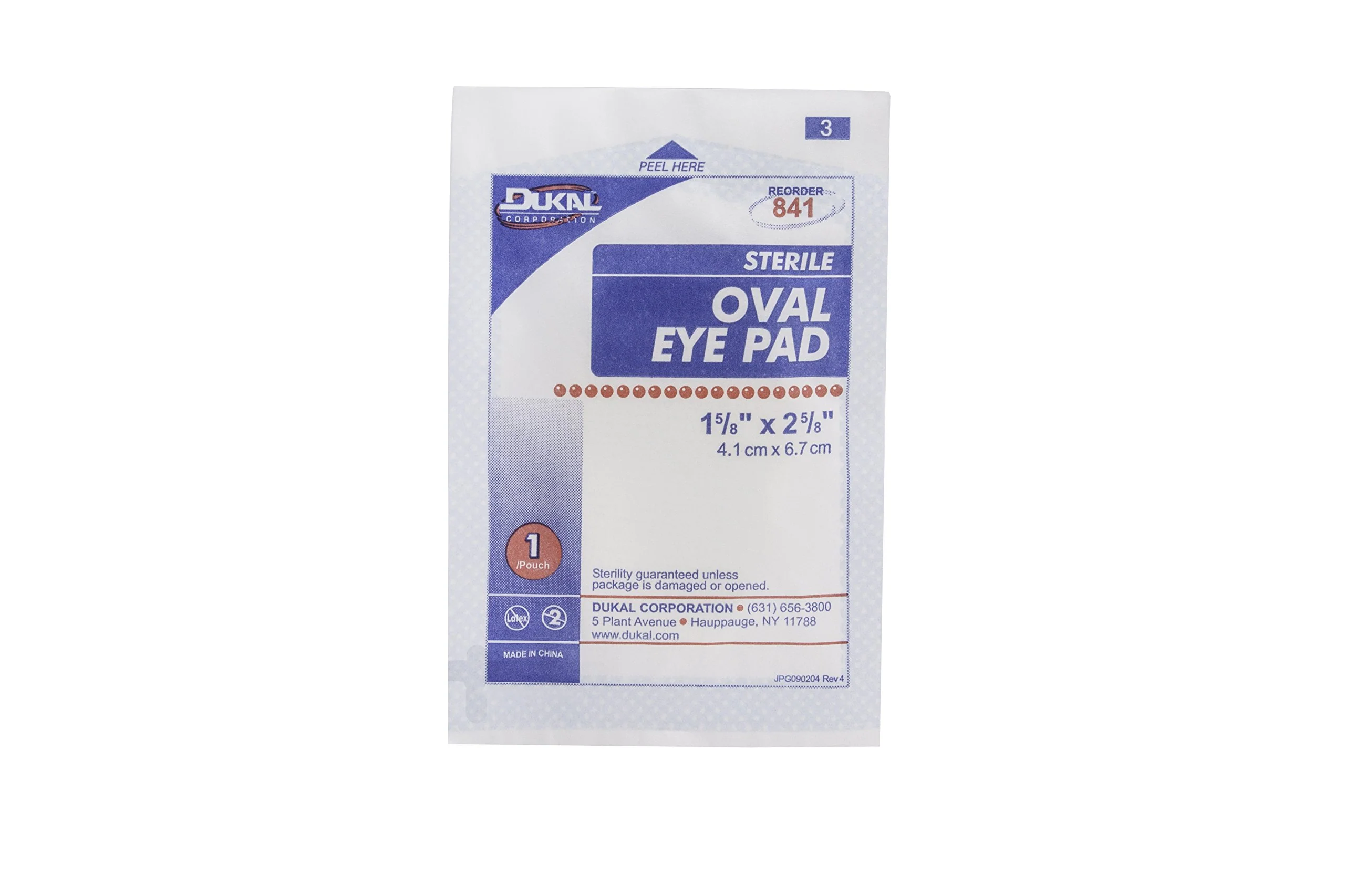 Dukal Eye Pad, Sterile, 1-5/8" x 2-5/8", White (Pack of 600) - Image 3