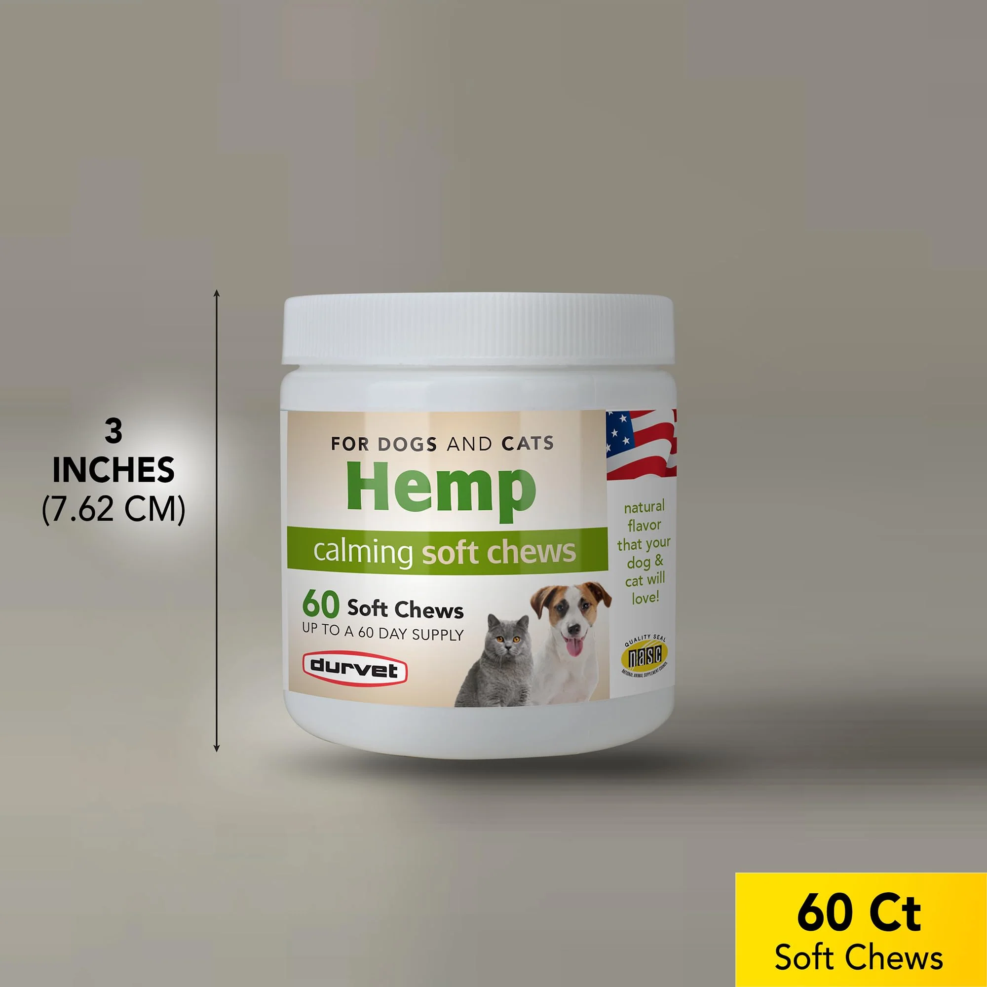 Durvet Hemp Calming Soft Chews - 60 Count jar - Image 3