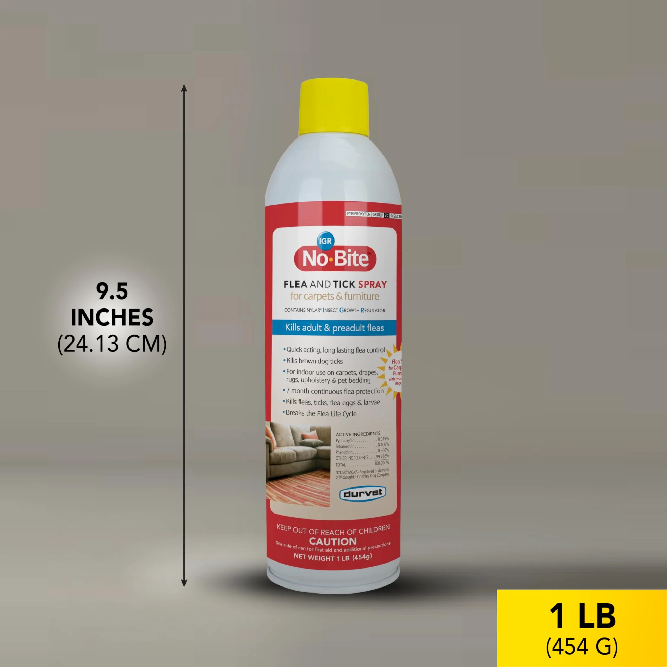 Durvet No Bite IGR Flea and Tick Spray, 16 Ounces, for Carpets and Furniture - Image 3