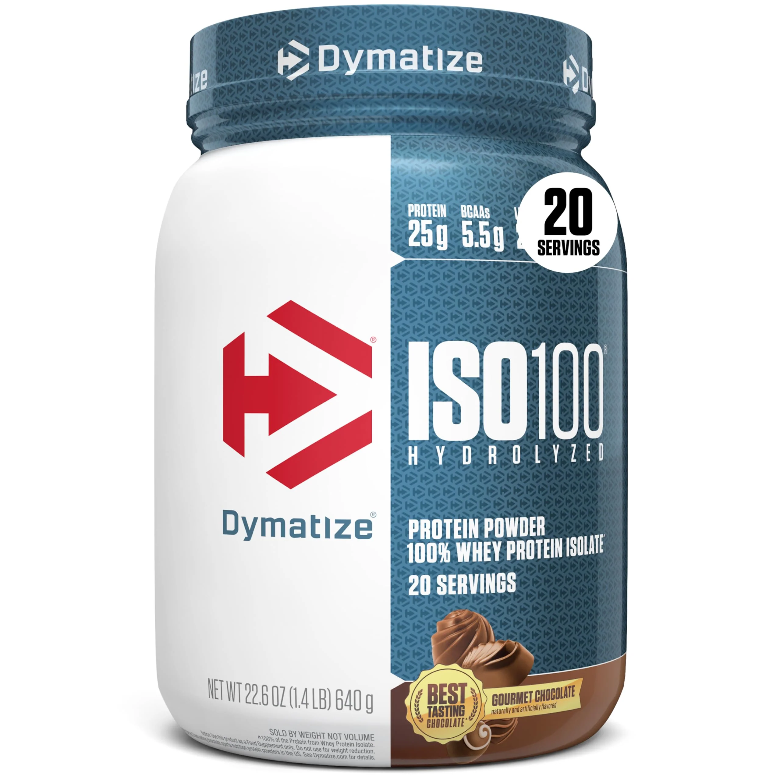 Dymatize ISO100 Whey Protein Powder Isolate, Gourmet Chocolate, 25g of Protein, 20 Servings, 5.5g BCAAs, Less Than 120 Cal., Gluten Free, 1g Fat, 1g Sugar, 2g Carb - Image 8