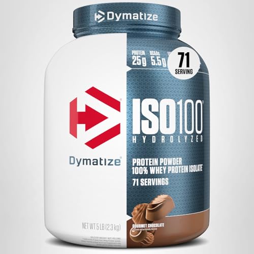 Dymatize ISO100 Whey Protein Powder Isolate, Gourmet Chocolate, 25g of Protein, 20 Servings, 5.5g BCAAs, Less Than 120 Cal., Gluten Free, 1g Fat, 1g Sugar, 2g Carb - Image 9