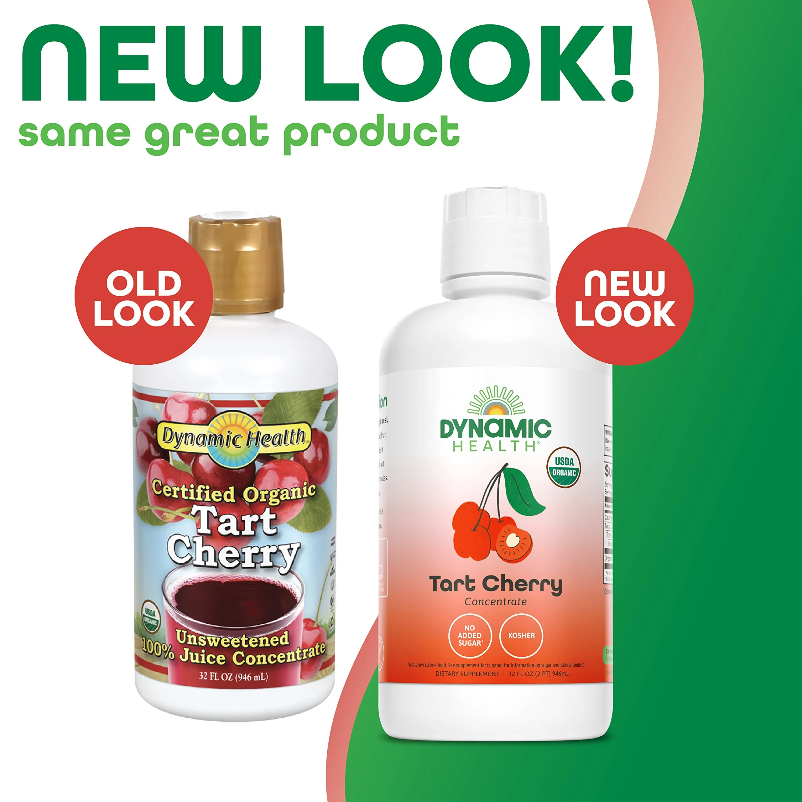 Dynamic Health Organic Tart Cherry Juice, Unsweetened 100% Juice Concentrate, Antioxidants Supplement, No Sweeteners or Additives, Vegan, Gluten Free, BPA Free (32oz) - Image 2