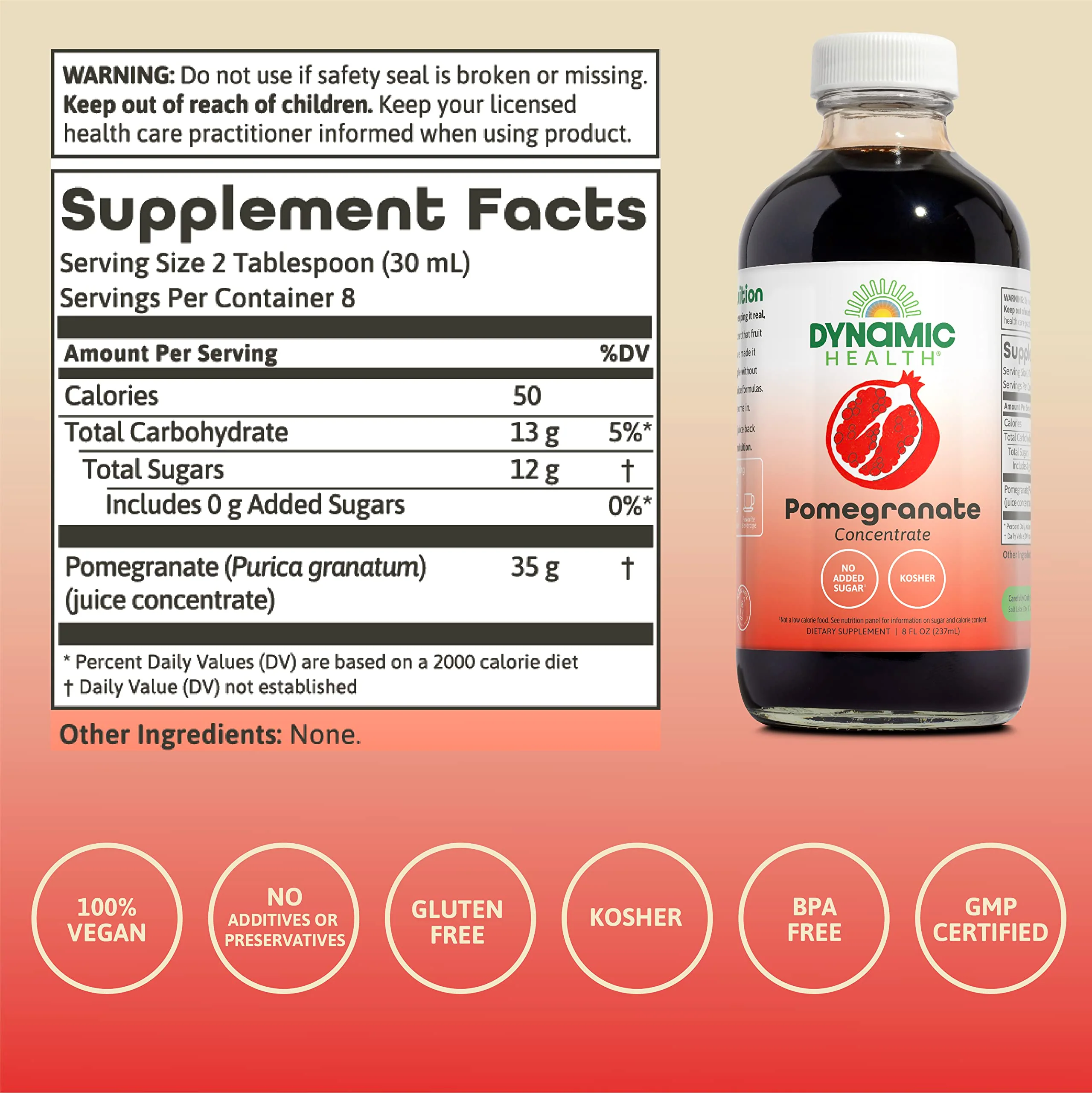 Dynamic Health Pomegranate Juice Concentrate | No Additives or Preservatives | Antioxidant | 8oz - Image 6