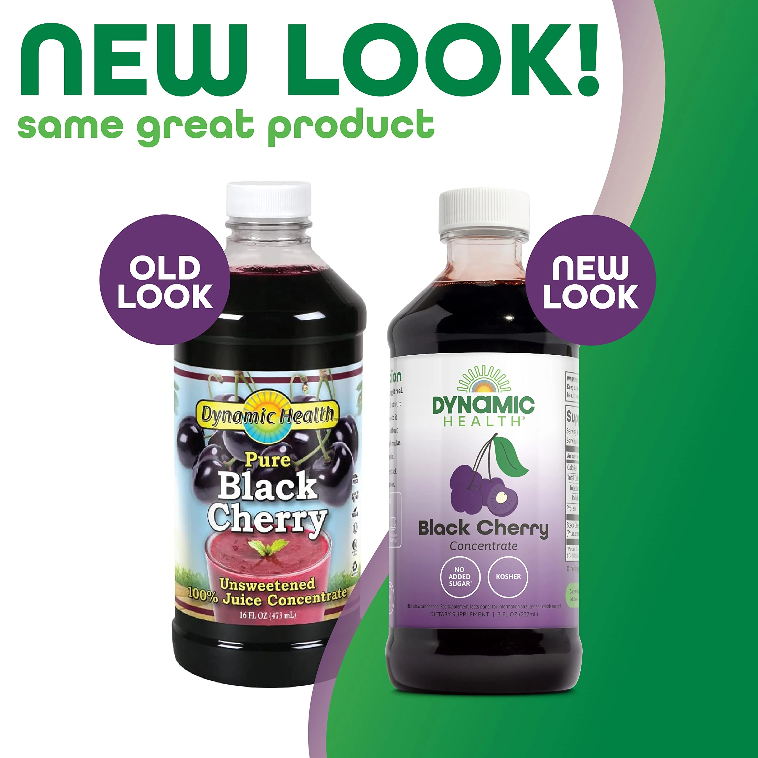 Dynamic Health Pure Black Cherry Unsweetened 100% Juice Concentrate, No Additives or Preservatives, Antioxidant, 8oz (Packaging Varies) - Image 3
