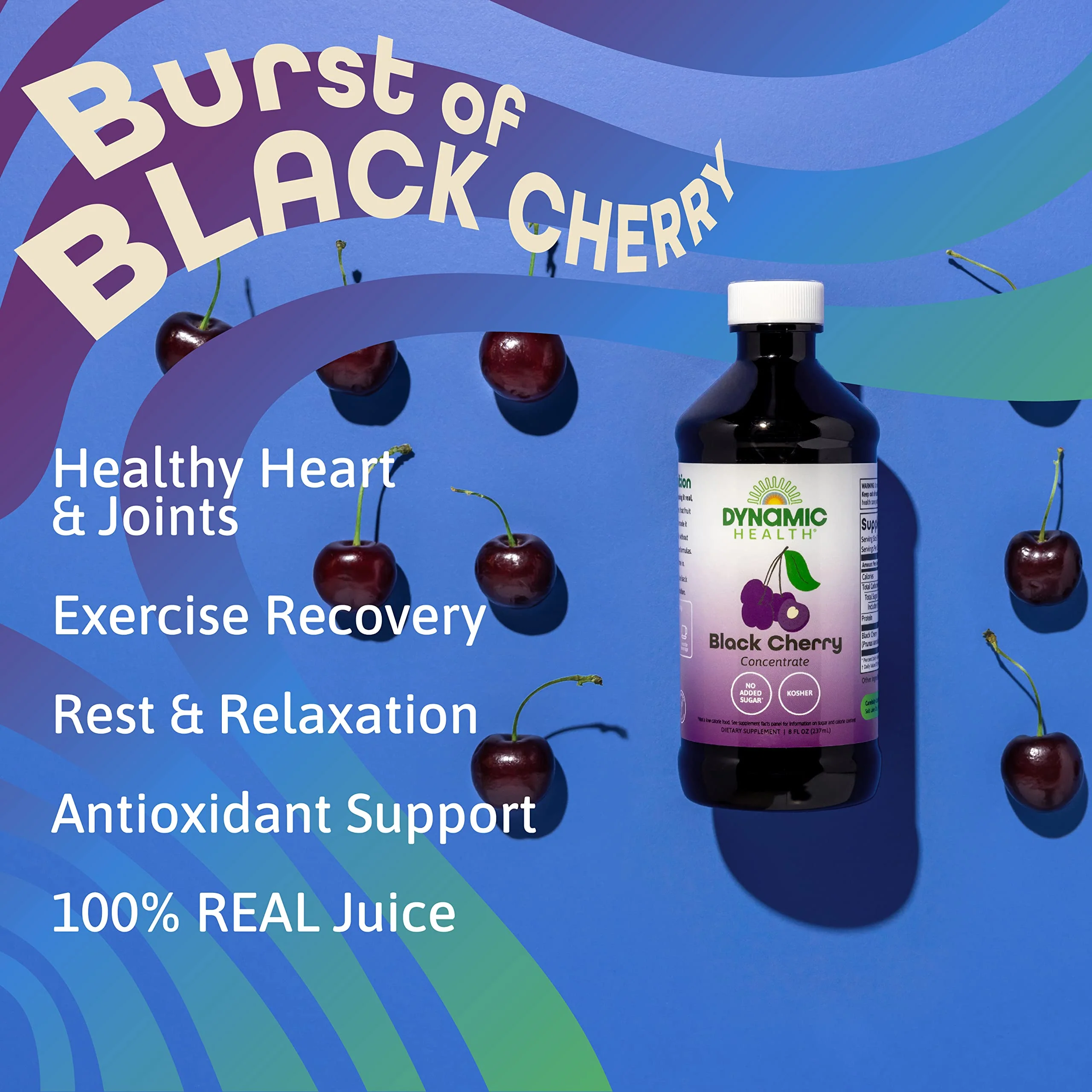 Dynamic Health Pure Black Cherry Unsweetened 100% Juice Concentrate, No Additives or Preservatives, Antioxidant, 8oz (Packaging Varies) - Image 5