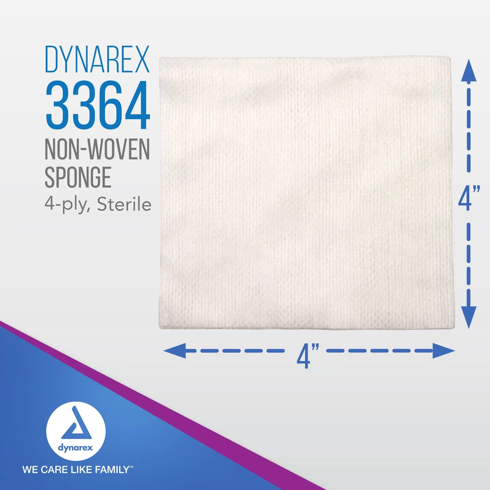 Dynarex Non-Woven Sponges, Sterile, Gauze Sponges, Highly-Absorbent and with Less Linting, 4"x 4", 4 Ply, 1 Case of 600 (24 Boxes of 25) - Image 7
