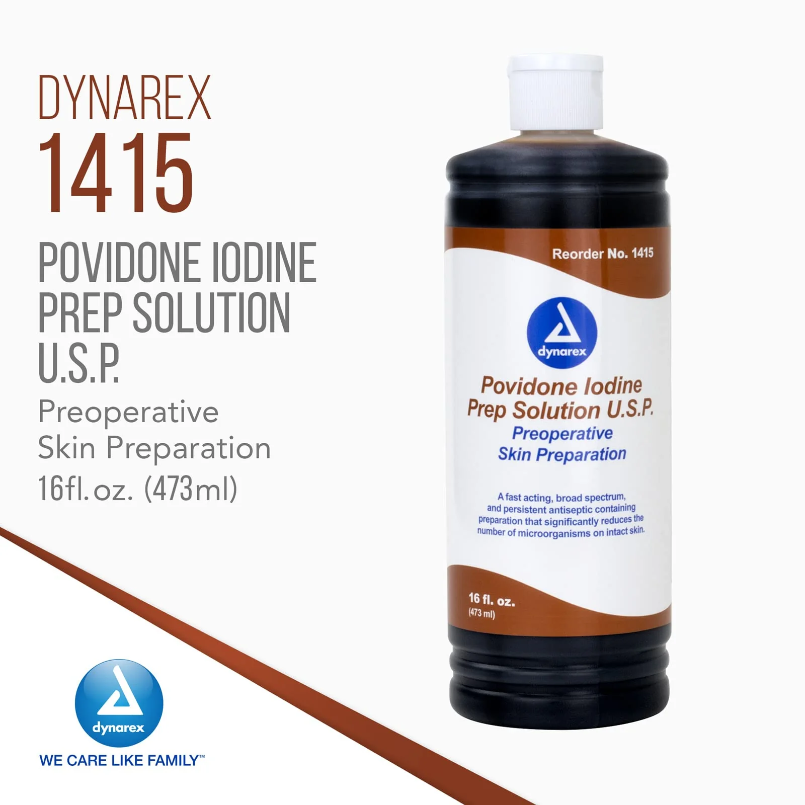 Dynarex Povidone Iodine Prep Solution USP, Effective Topical Antiseptic for Skin Cleansing and Preparation Prior to Medical Procedures, Brown, 1 Case, 24-16 Fluid Ounce Bottle - Image 7