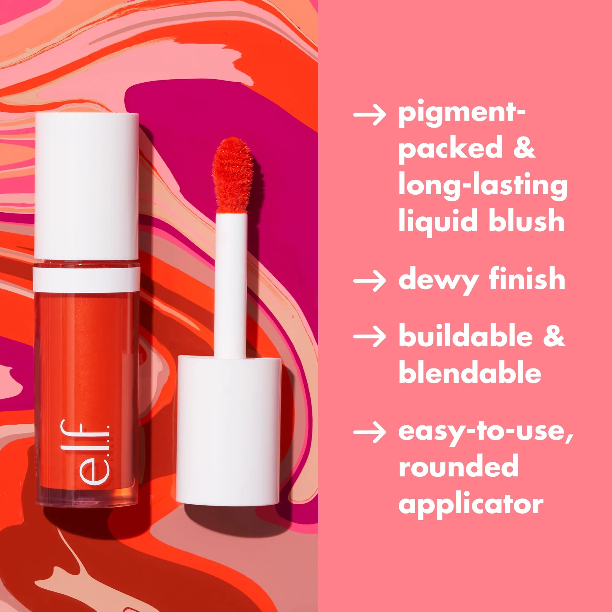 e.l.f. Camo Liquid Blush, Long-lasting Liquid Blush For High-pigment Color, Creates A Soft, Dewy Finish, Vegan & Cruelty-free, Gorg Orange - Image 4
