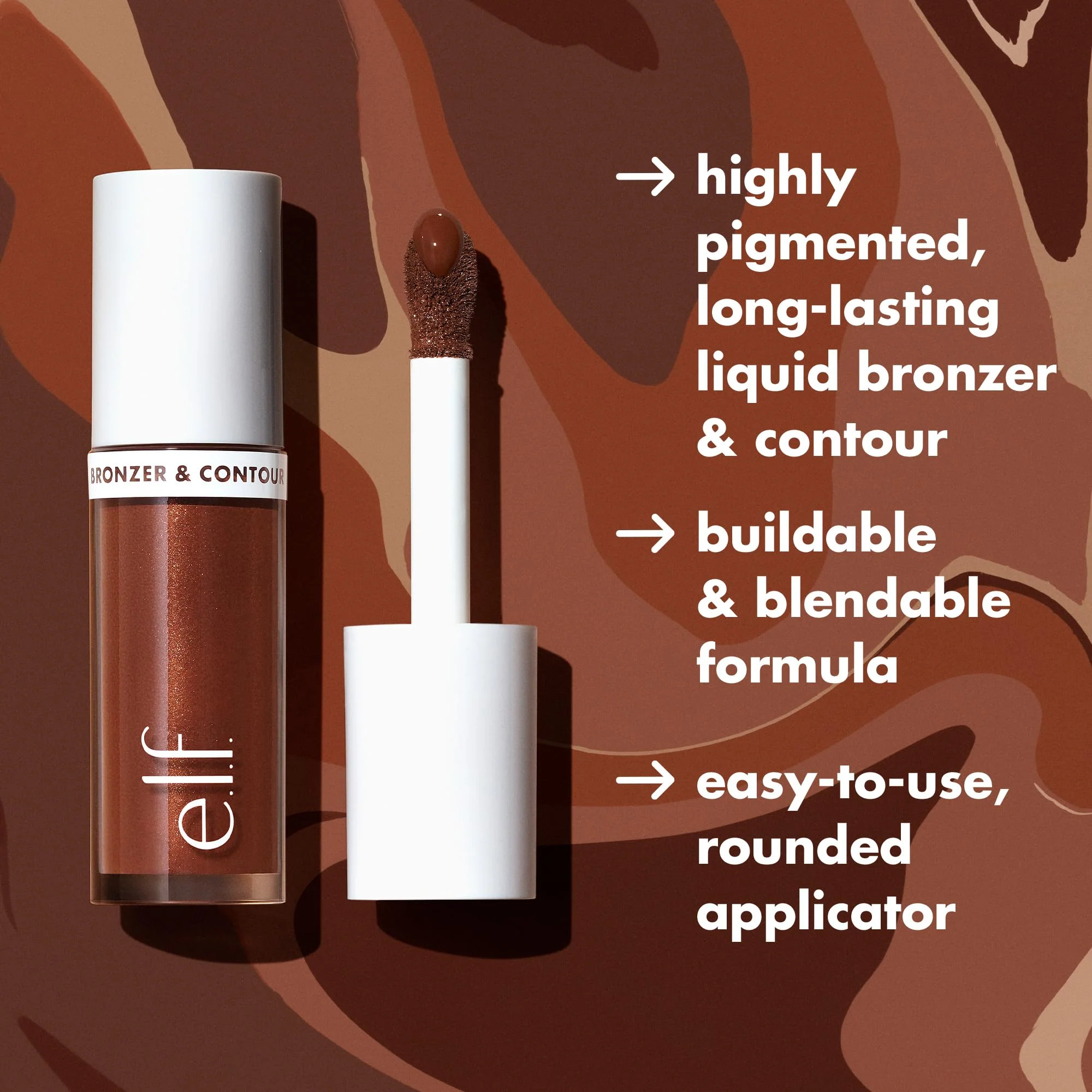 e.l.f. Camo Liquid Bronzer & Contour, Silky Highly Pigmented Formula, Creates a Long-Lasting Bronzed Glow & Natural Look, Vegan & Cruelty-Free, 5 Medium - Image 6