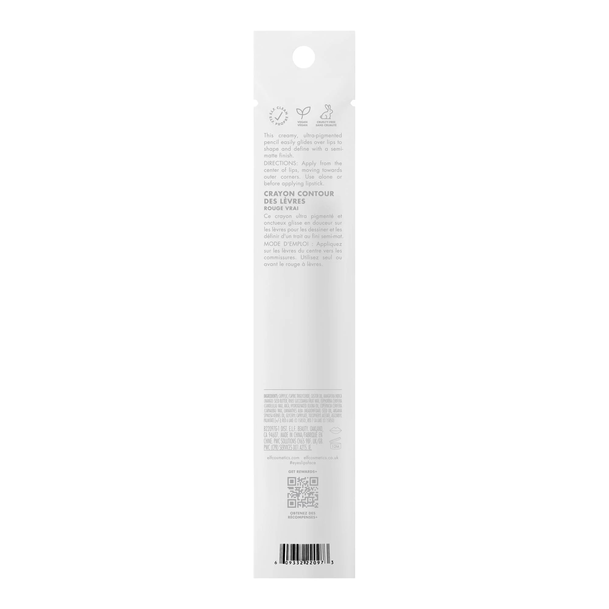 e.l.f. Cream Glide Lip Liner, Highly-Pigmented Pencil For Shaping & Sculpting Lips, Semi-Matte Finish, Vegan & Cruelty-Free, Red Receipt - Image 2
