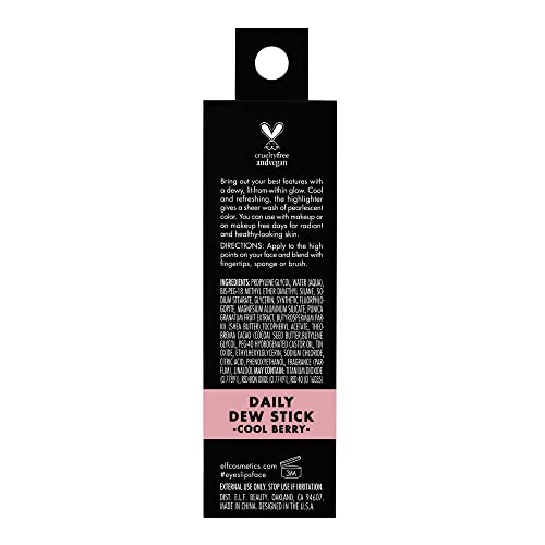 e.l.f. Daily Dew Stick, Cooling Highlighter Stick For Dewy Skin, Gives Your Complexion A Radiant Glow, Vegan & Cruelty-Free, Cool Berry - Image 5