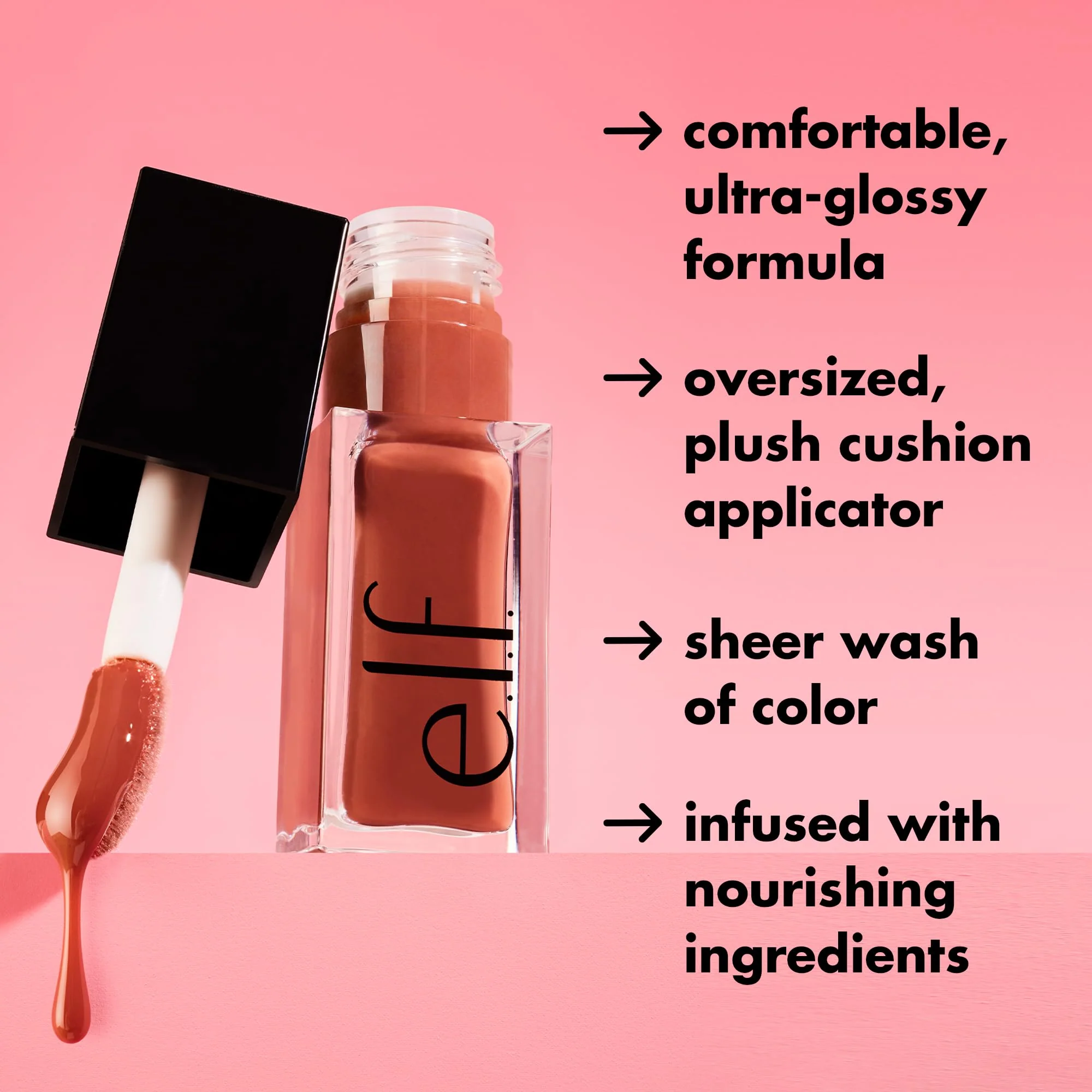 e.l.f. Glow Reviver Lip Oil, Nourishing Tinted Lip Oil For A High-shine Finish, Infused With Jojoba Oil, Vegan & Cruelty-free, It's Giving Guava - Image 6