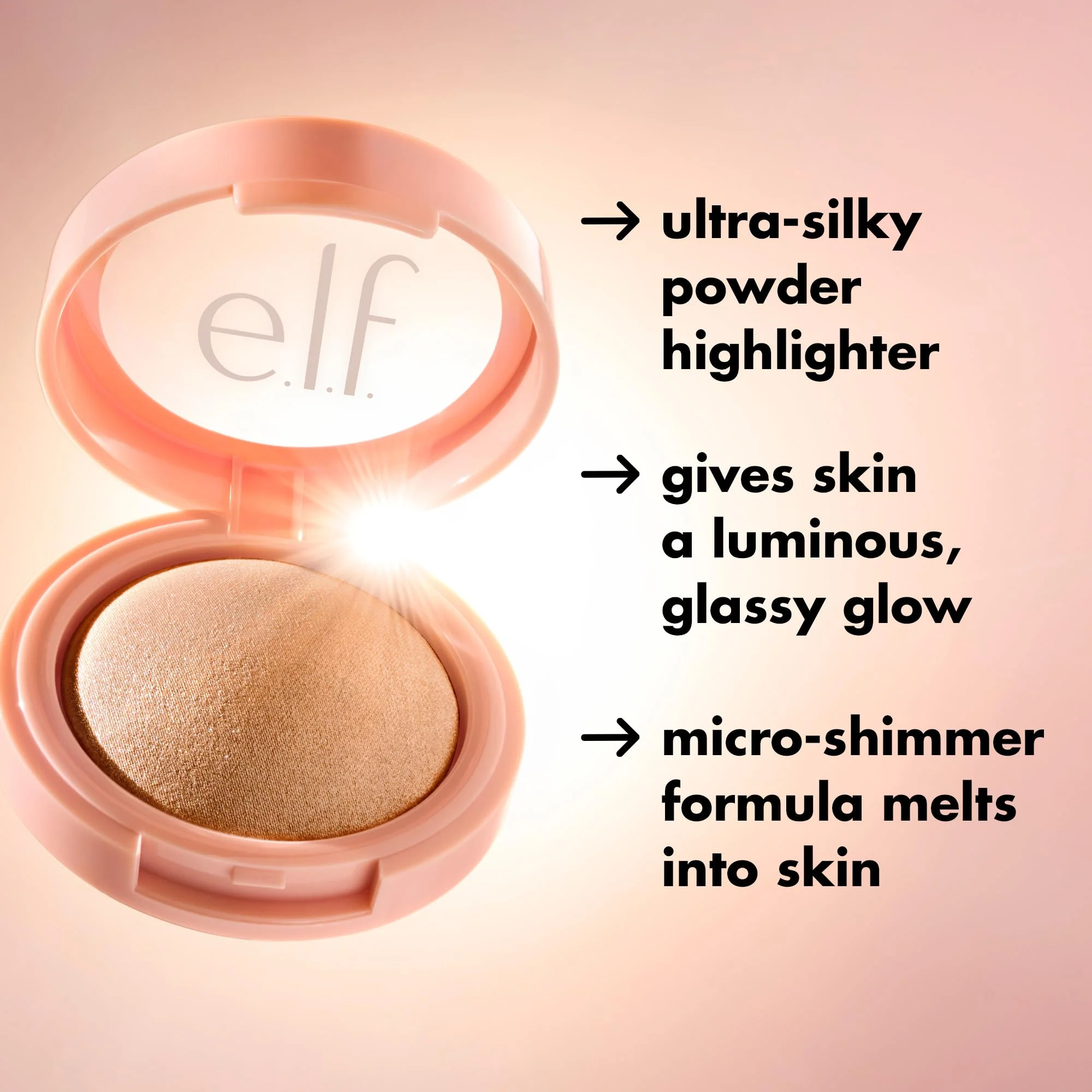 e.l.f. Halo Glow Silky Powder Highlighter, Long-Lasting Luminous Face Finish, Cake-Resistant With Micro-Shimmer, Vegan & Cruelty-Free, Blush Money - Image 9