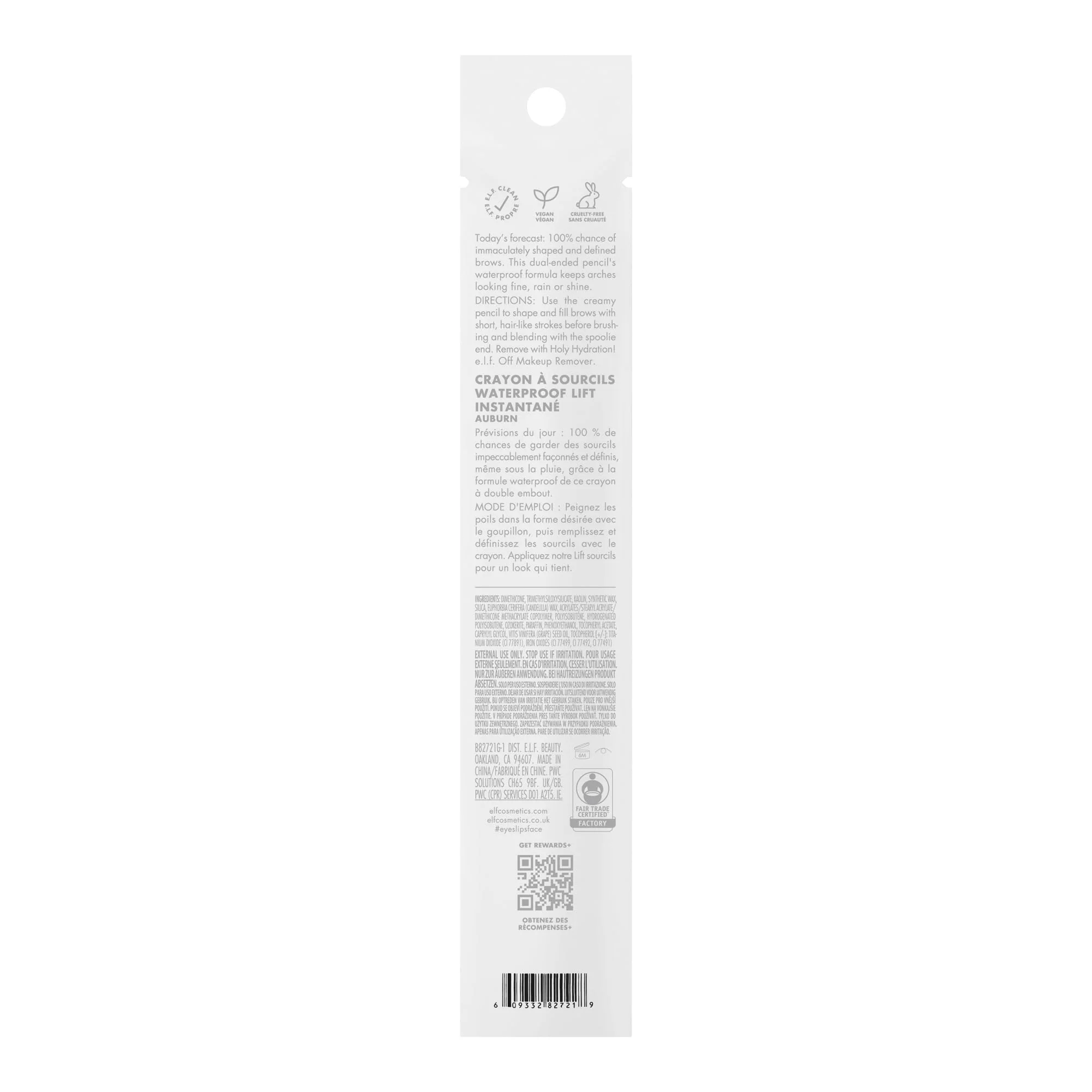 e.l.f. Instant Lift Waterproof Brow Pencil, Long-Lasting Eyebrow Pencil For Grooming & Shaping Brows, Vegan & Cruelty-free, Auburn - Image 2