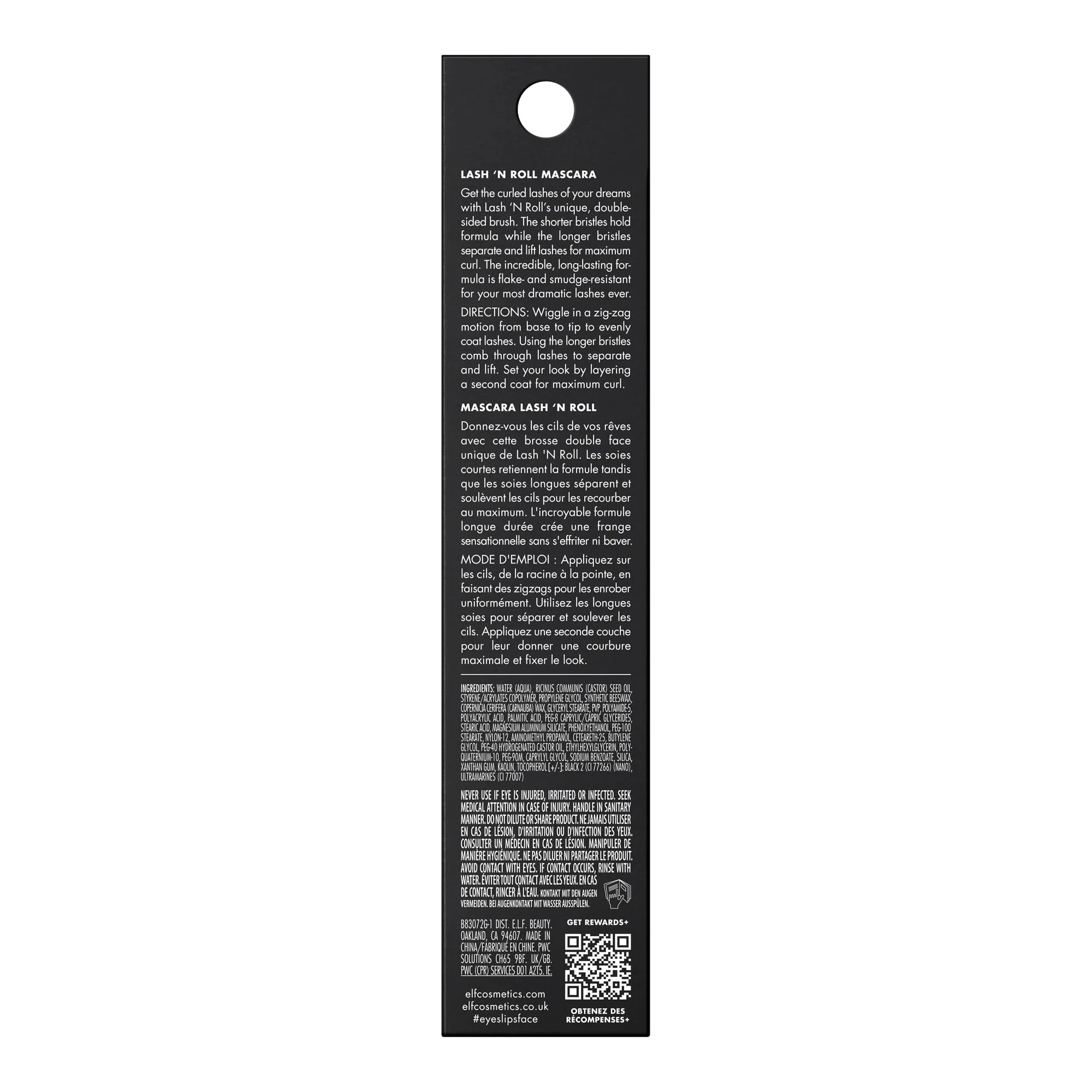 e.l.f. Lash 'N Roll Mascara, Curling Mascara For Visibly Lifted Lashes, Lifts & Separates Lashes. Long-Lasting Formula, Vegan & Cruelty-Free, Pitch Black - Image 2