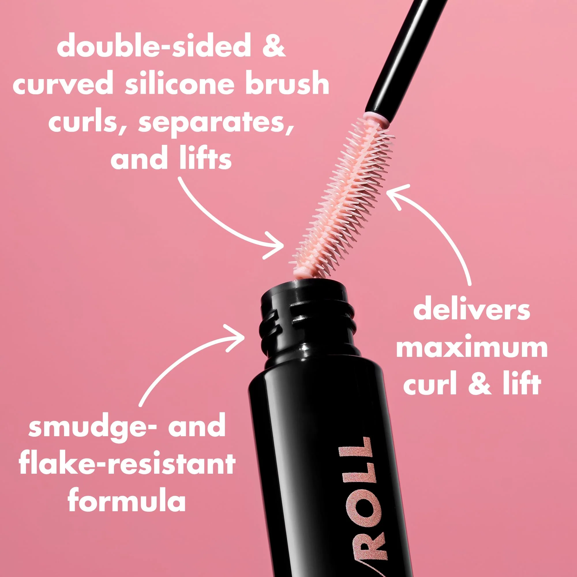 e.l.f. Lash 'N Roll Mascara, Curling Mascara For Visibly Lifted Lashes, Lifts & Separates Lashes. Long-Lasting Formula, Vegan & Cruelty-Free, Pitch Black - Image 5