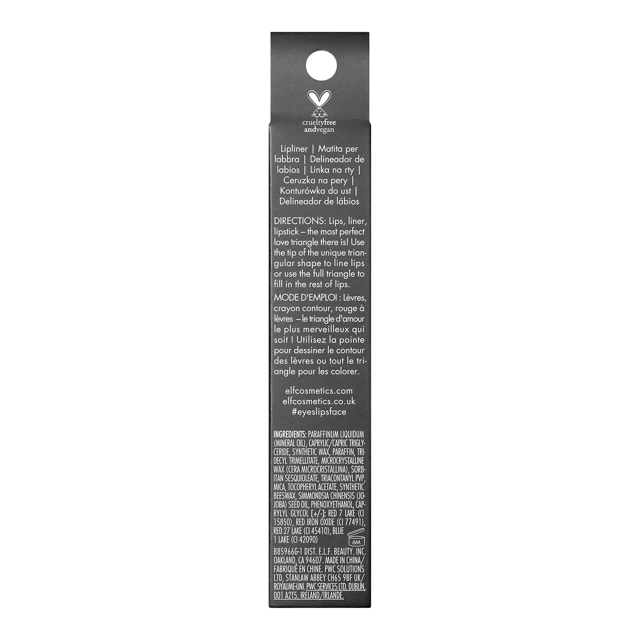 e.l.f. Love Triangle Lip Filler Liner, 2-in-1 Lipliner Pencil For Sculpting & Filling, Long-Lasting Intense Color, Vegan & Cruelty-Free, Deep Brown - Image 2