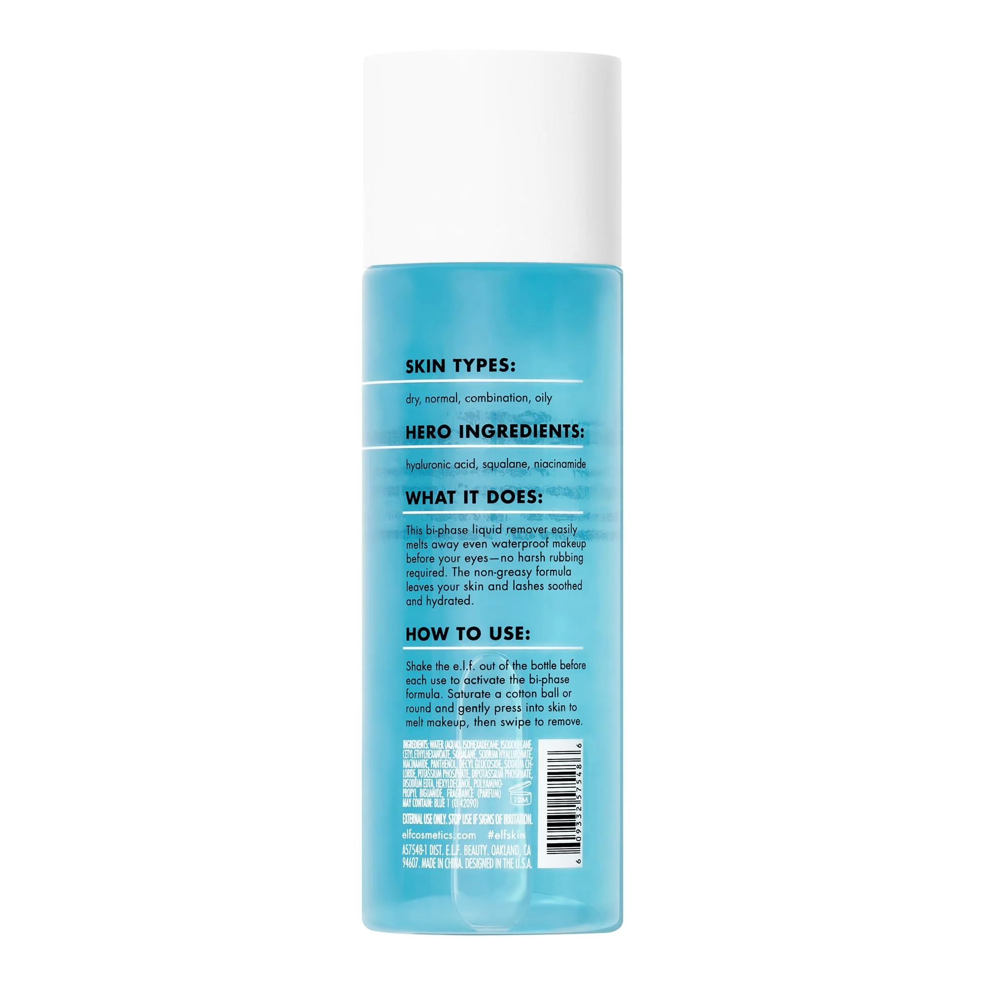 e.l.f. SKIN Holy Hydration Off Makeup Remover, Liquid Makeup Remover For Eye, Lip & Face Makeup, Gentle Formula, Vegan & Cruelty-free - Image 2