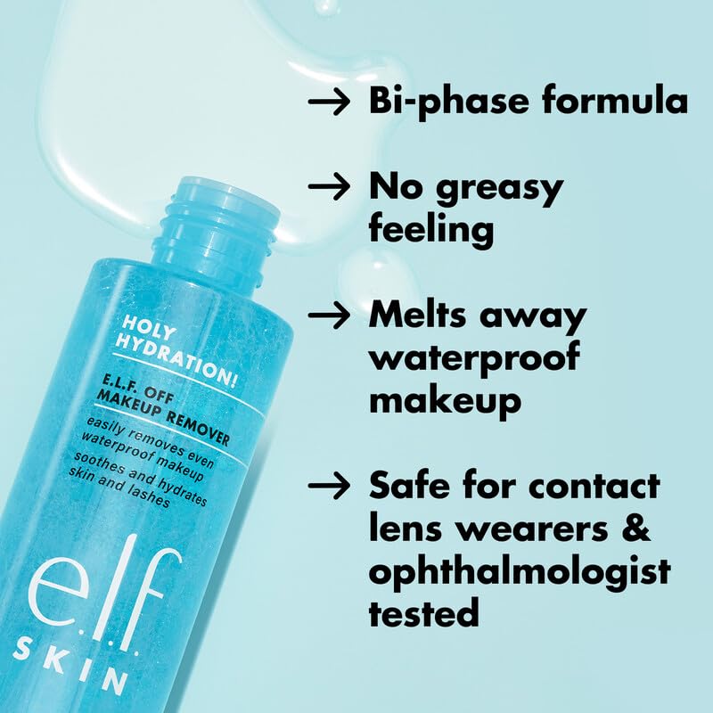 e.l.f. SKIN Holy Hydration Off Makeup Remover, Liquid Makeup Remover For Eye, Lip & Face Makeup, Gentle Formula, Vegan & Cruelty-free - Image 4