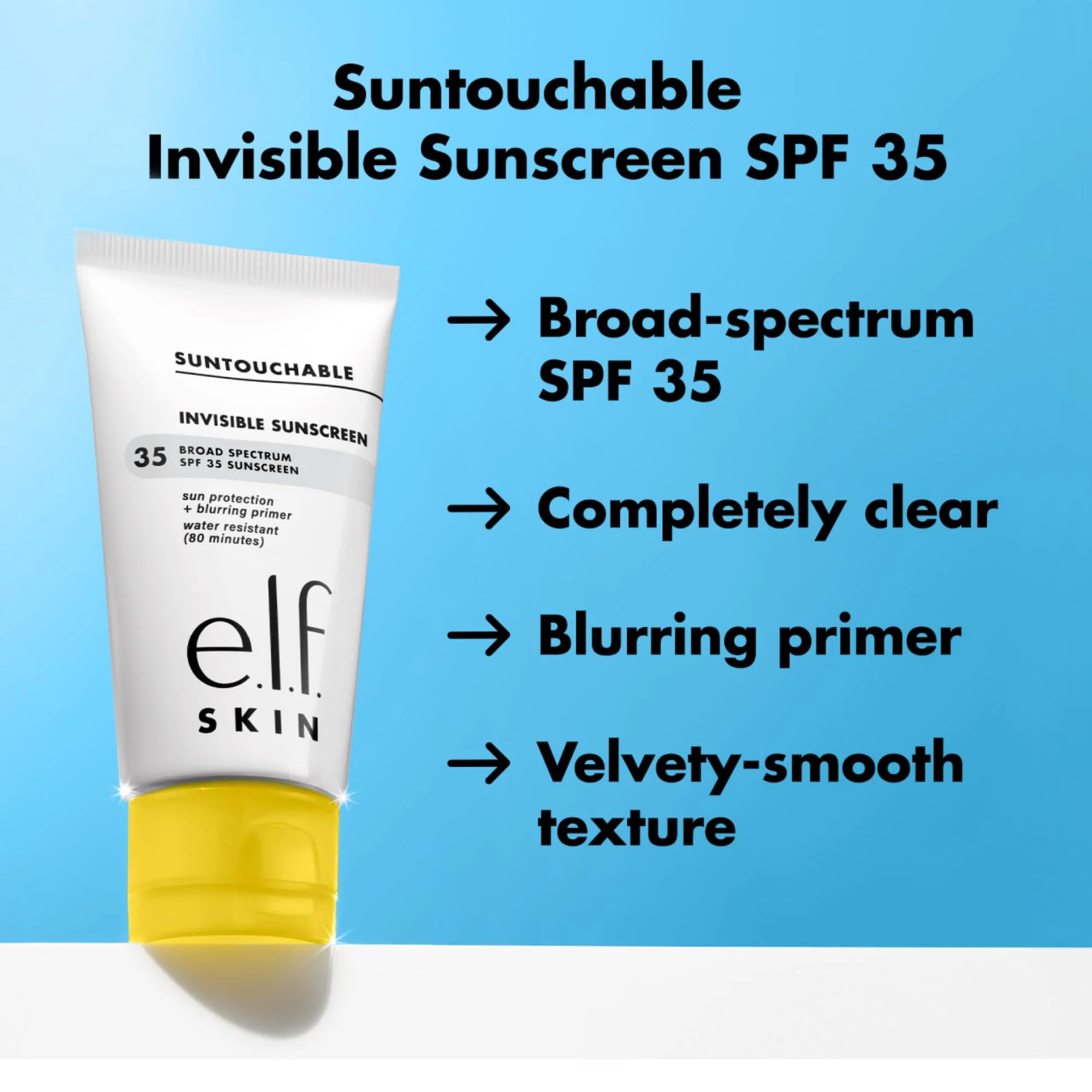 e.l.f. SKIN Suntouchable Invisible SPF 35, Lightweight, Gel-based Sunscreen For A Smooth Complexion, Doubles As A Makeup Primer, Vegan & Cruelty-Free, Packaging May Vary - Image 5