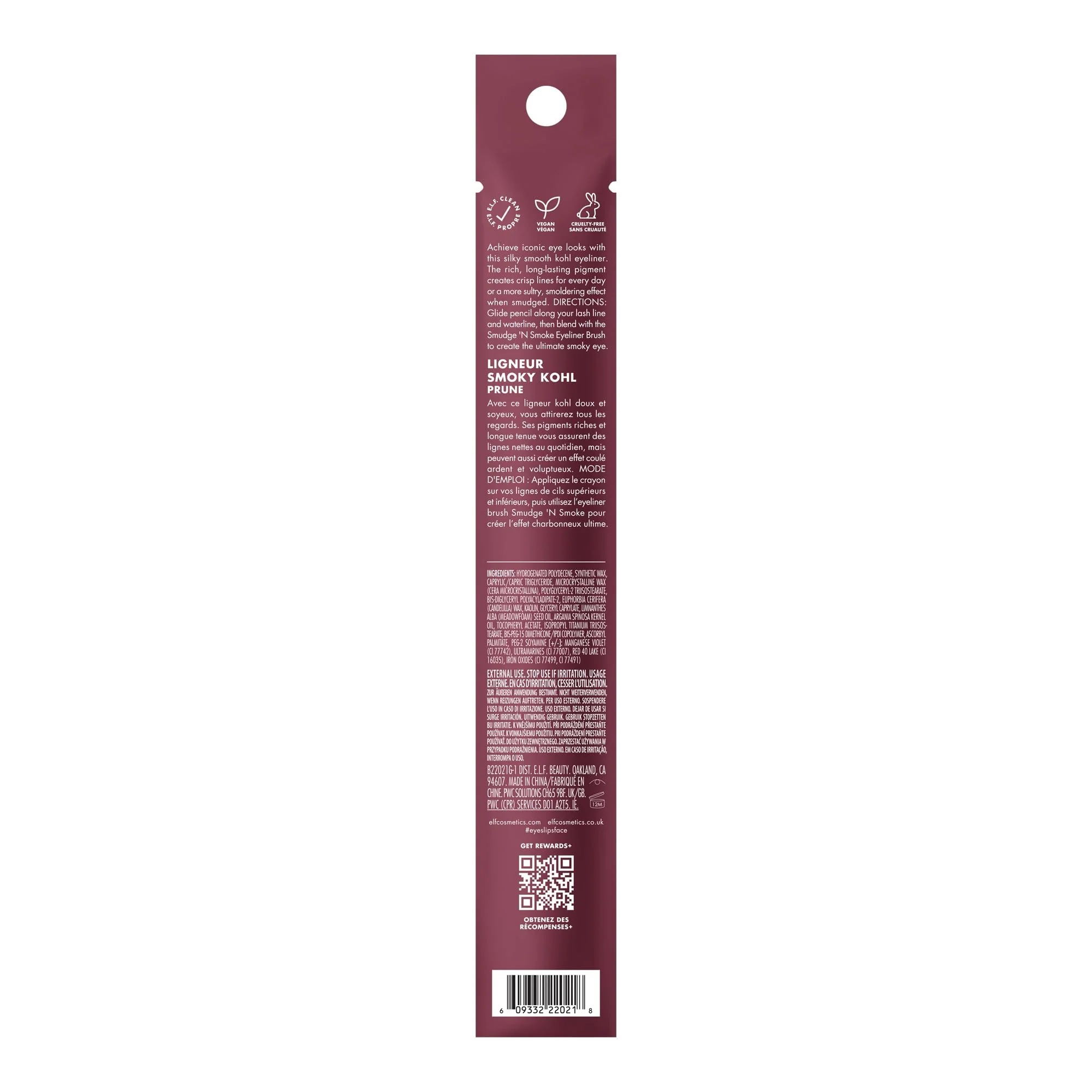 e.l.f. Smoky Kohl Eyeliner, Eye Pencil For Creating Long-Lasting, Bold, High-Pigmented Makeup Looks, Vegan & Cruelty-Free, Plum & Go - Image 2