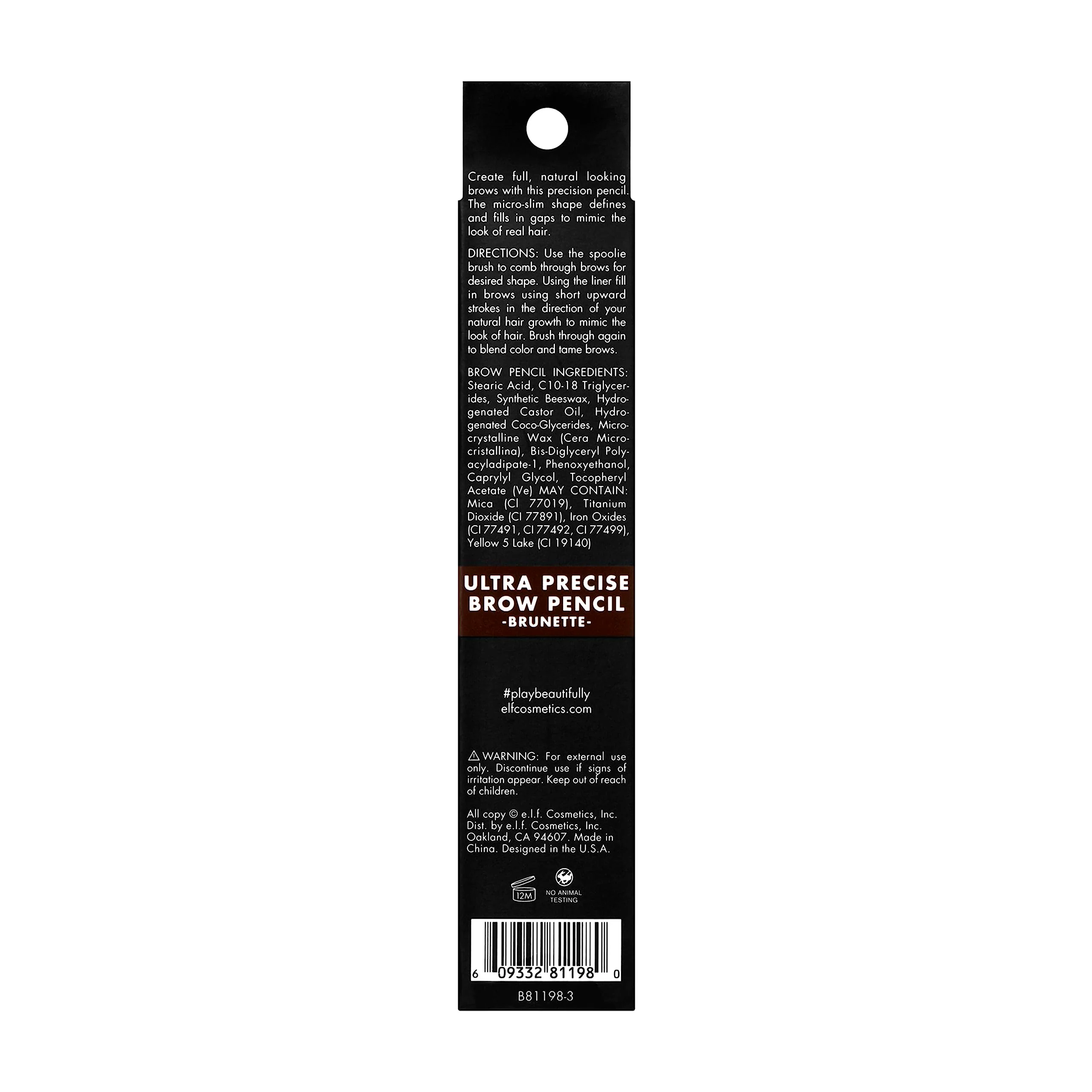 e.l.f. Ultra Precise Brow Pencil, Creamy, Micro-Slim, Precise, Defines, Creates Full, Natural-Looking Brows, Tames and Combs Brow Hair, 0.002 Oz, Brunette, 1 Count - Image 2