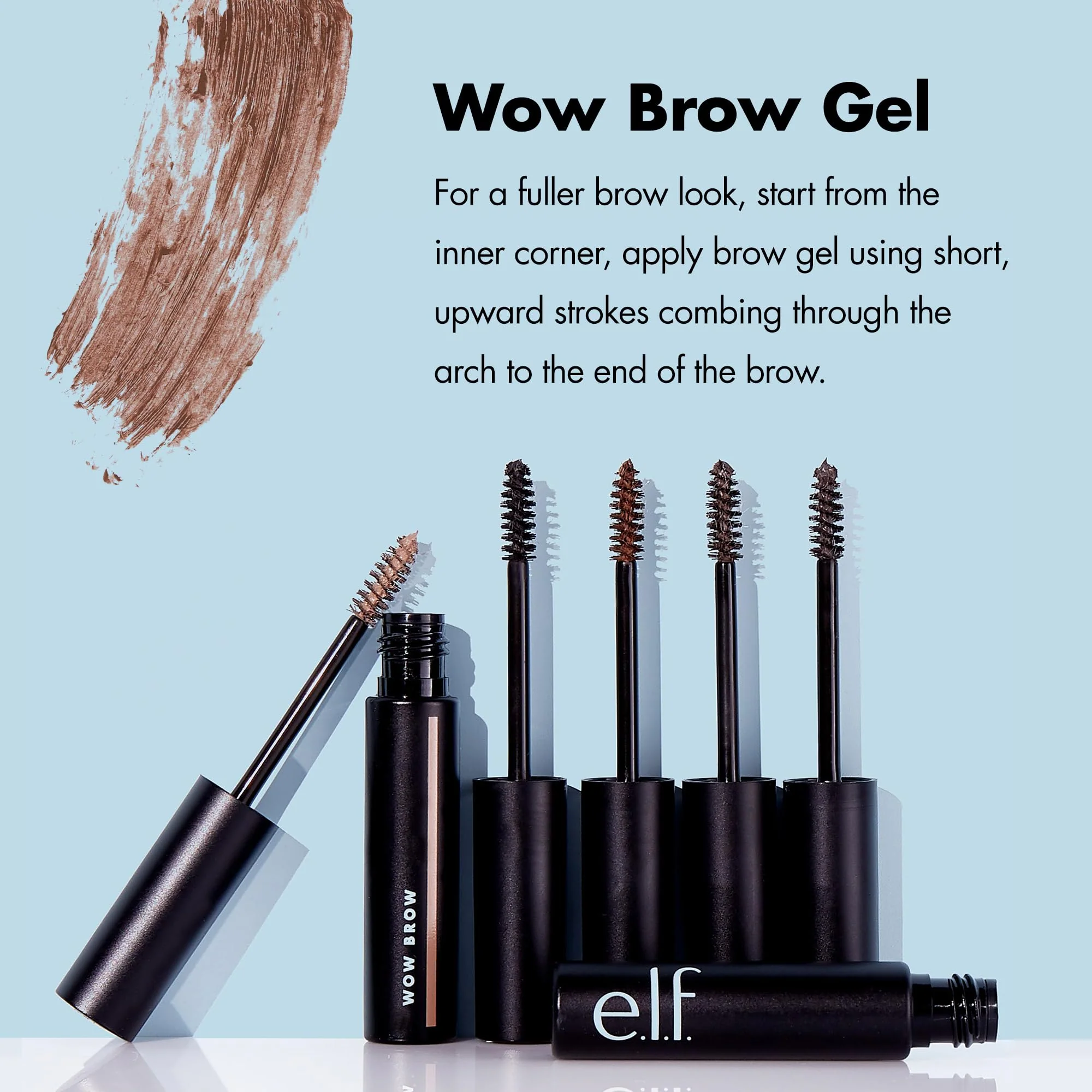 e.l.f. Wow Brow Gel, Volumizing, Buildable, Wax-Gel Hybrid, Creates Full, Voluminous-Looking Brows, Locks Brow Hairs In Place, Brunette - Image 5