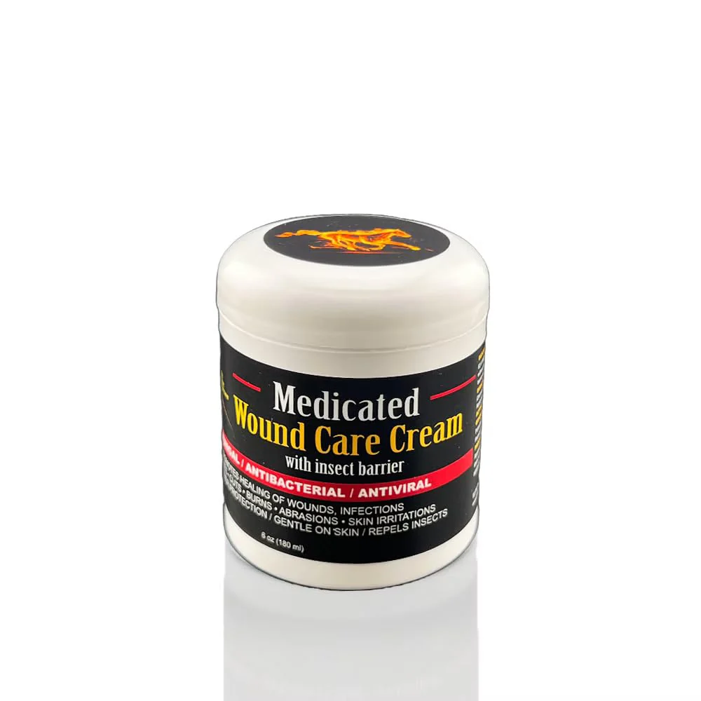 E3 Medicated Wound Cream for Horses, Dogs, Rabbits - Hot Spot Treatment Ointment - Dog Hot Spot Remedy & Paw Care - Non Greasy (1)