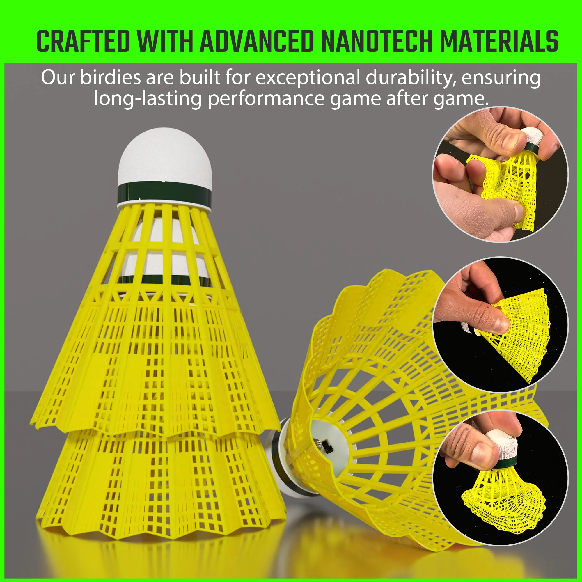 EAGLES LED Badminton Shuttlecocks - 5 Pack Lighting Birdies, Nylon Glow in The Dark Birdie Balls for Baseball Practice- Plastic Light Up Birdies for Outdoor Indoor Sports Activities - Image 7