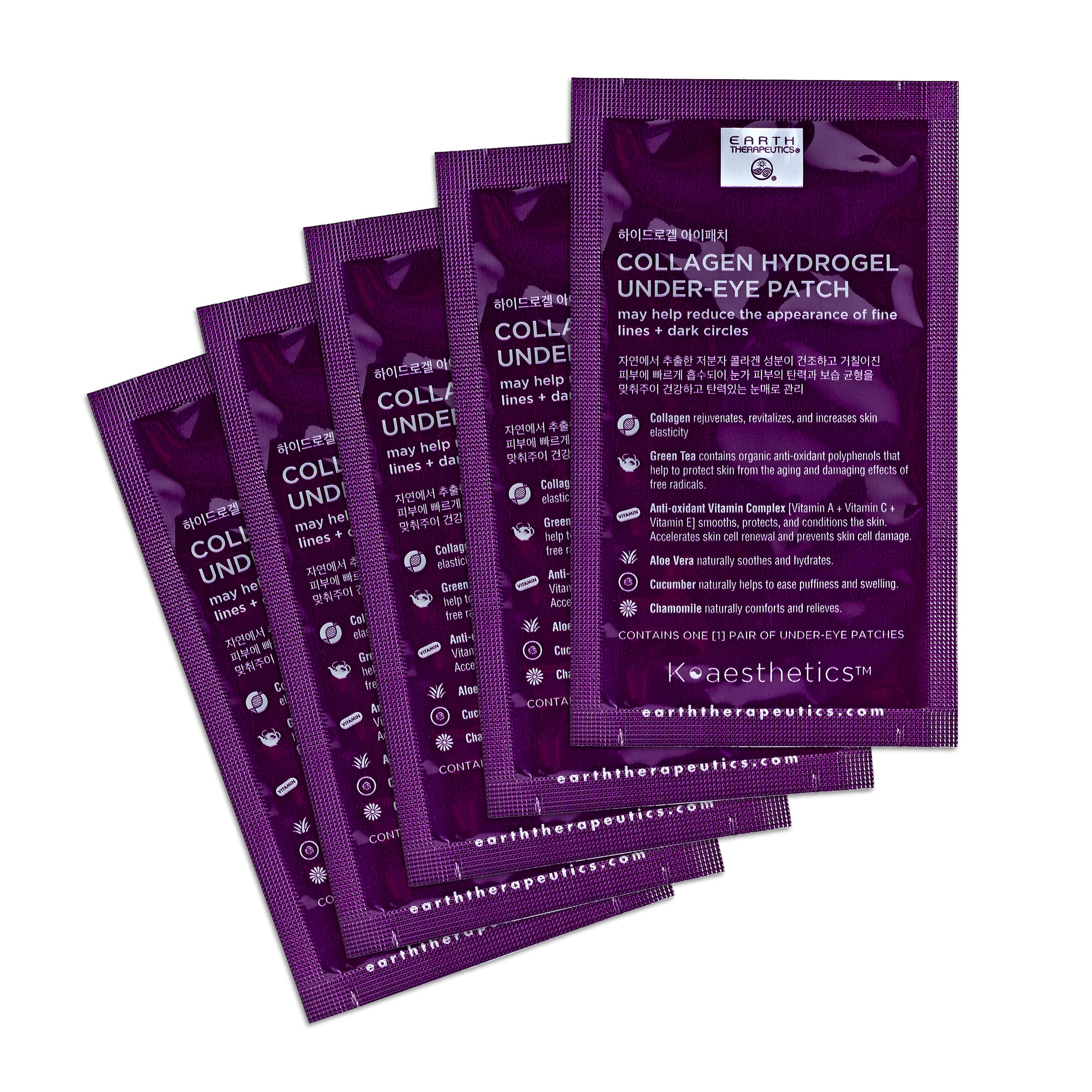 Earth Therapeutics Hydrogel Collagen Under-Eye Patches – Reduce Wrinkles, Puffy Eyes, Dark Circles – Revitalize & Refresh your Skin - 5 Pairs (10 patches) - Image 5