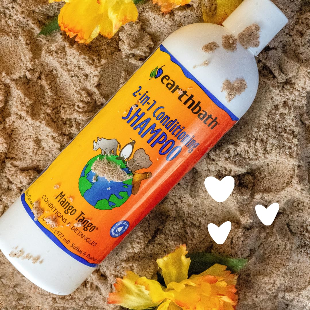 earthbath, Mango Tango 2-in-1 Conditioning Shampoo - Cruelty Free Dog Shampoo and Conditioner, Made in USA, Gentle Dog Conditioner, Best Puppy Shampoo & Puppy Supplies, Safe Dog Wash - 128 Oz (1 Pack) - Image 3
