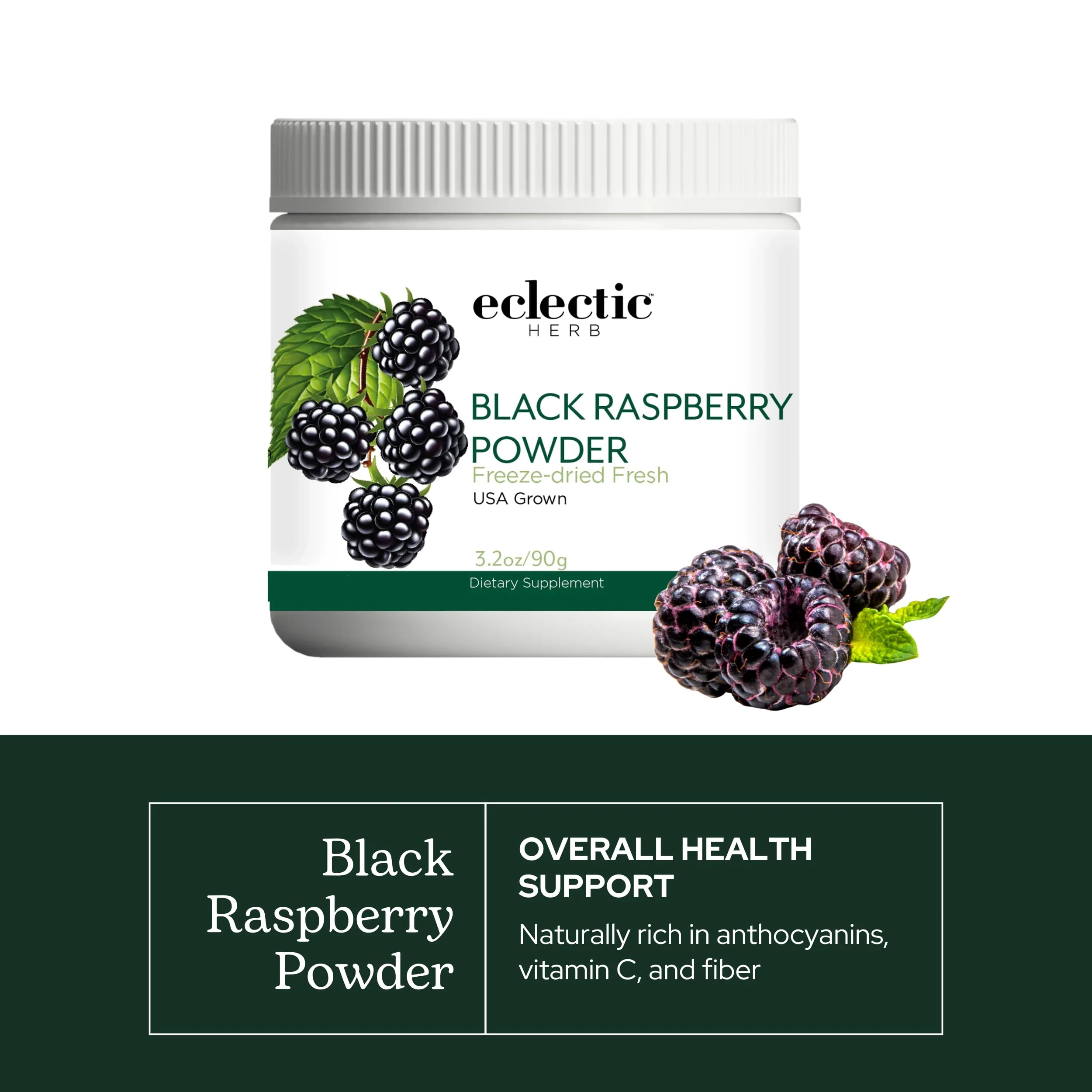 Eclectic Herb - Black Raspberry Powder Superfood Supplement | Nutritional Support, Vitamins + Minerals | Antioxidant + Immune Support | Natural, Non-GMO, Vegan, Gluten Free (3.2 oz | 90 g) - Image 8