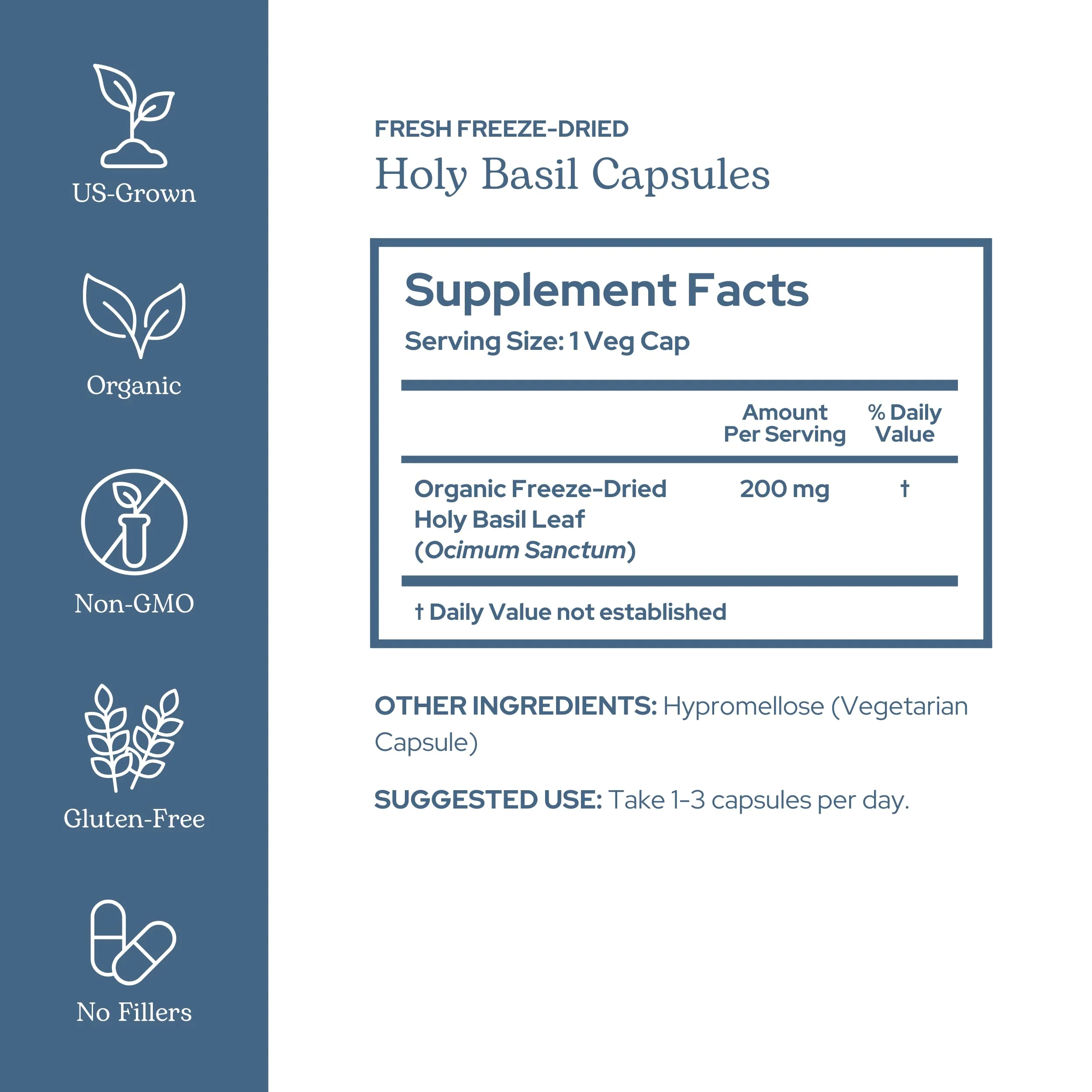 Eclectic Herb - Holy Basil Capsules | Tulsi Supplement | Natural Adrenal Support | Herbal Supplement | Vegan, Non-GMO, Gluten Free, Freeze-Dried (90 CT | 200 mg) - Image 8